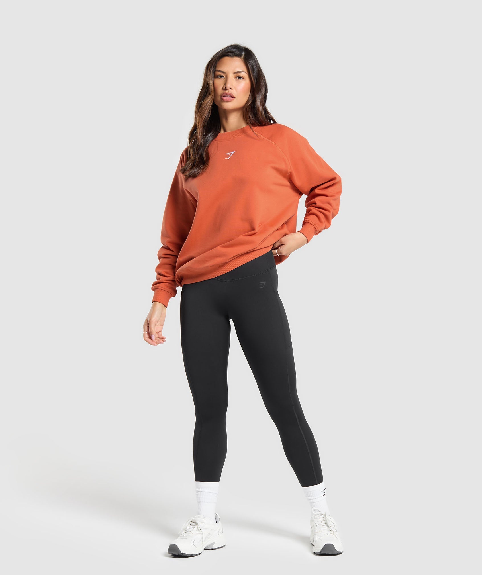 Training Oversized Fleece Sweatshirt in Muted Orange - view 4