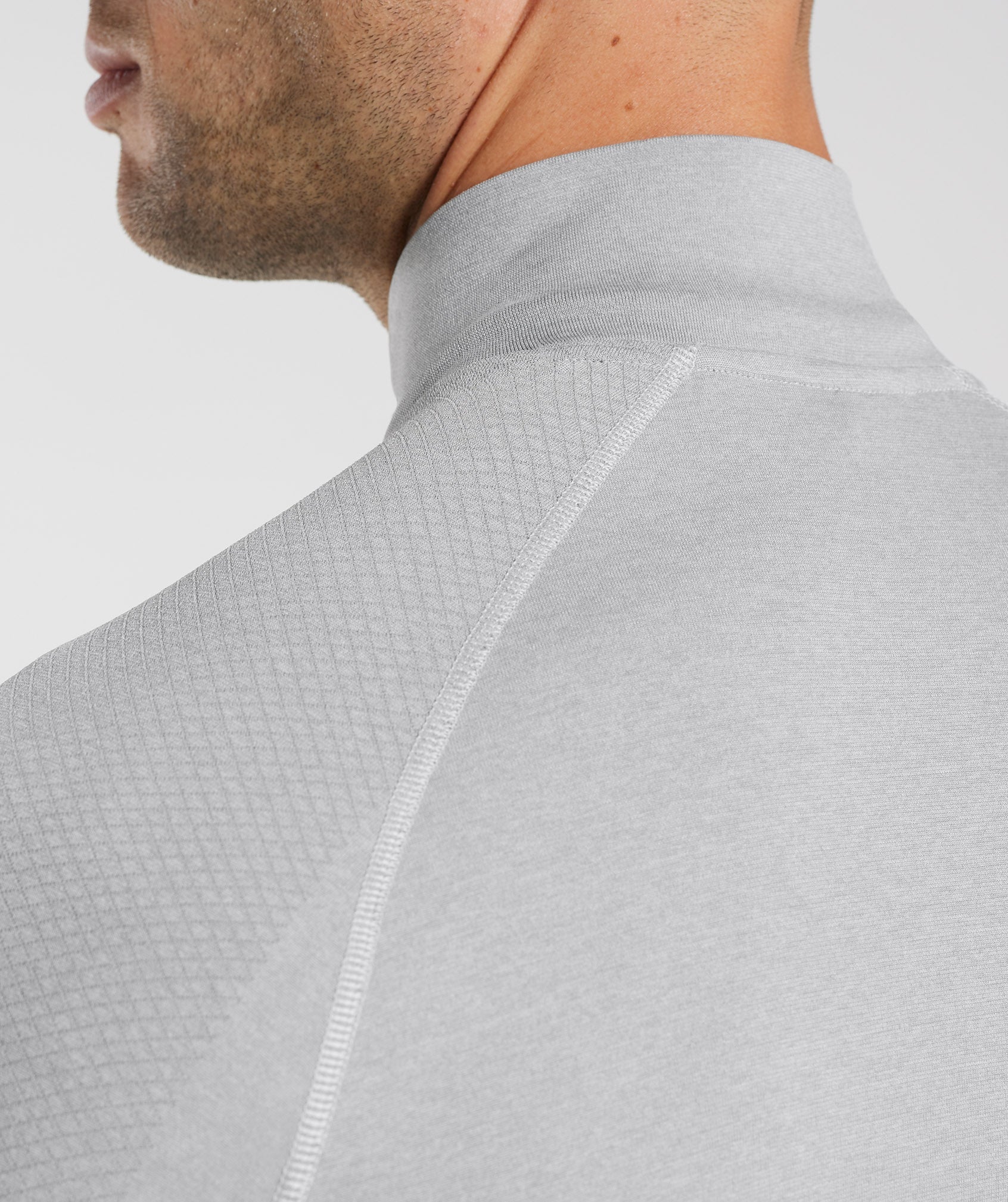 Vital Seamless 1/4 Zip in Light Grey/Smokey Grey - view 6