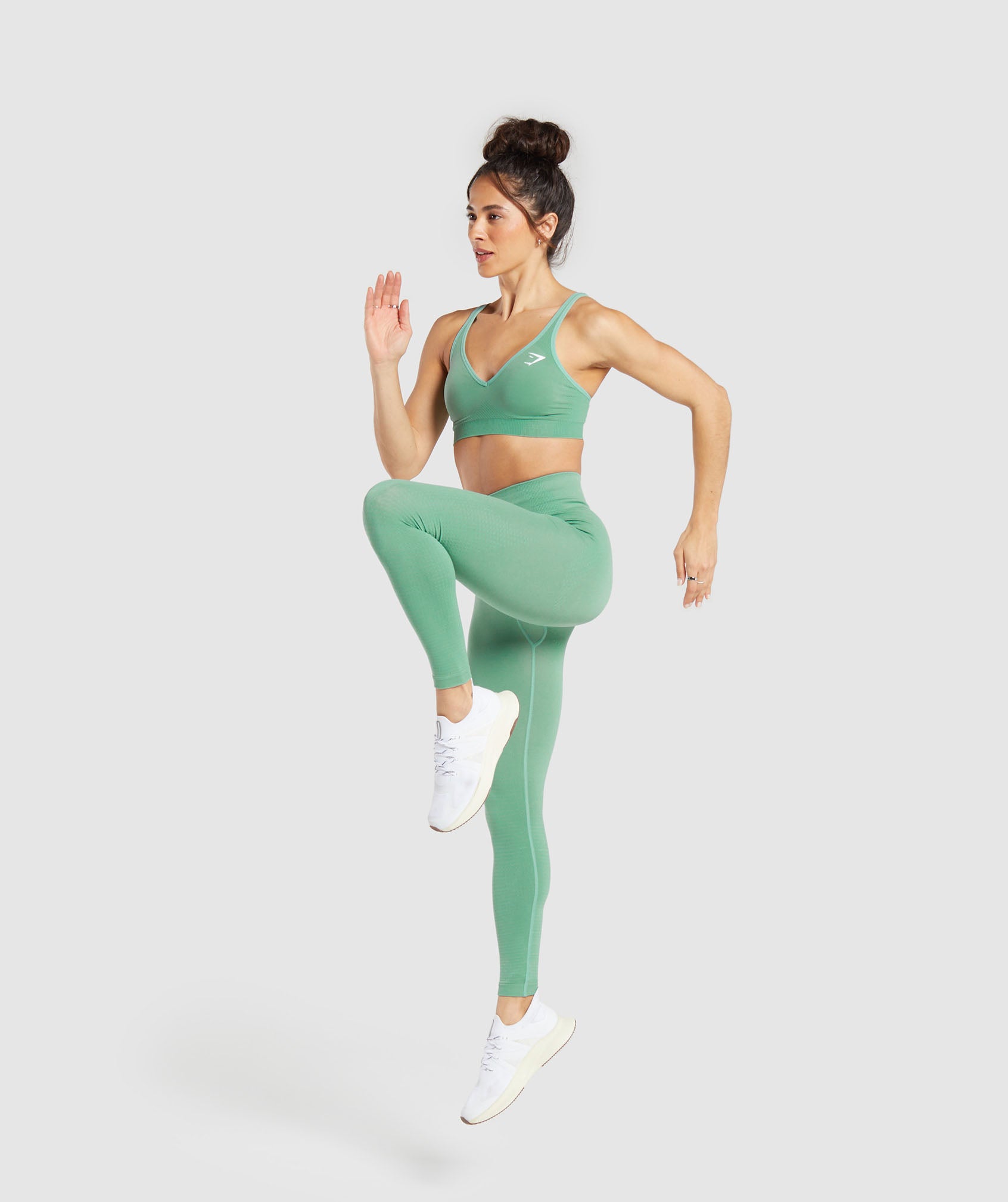 Vital Seamless 2.0 Leggings in Lagoon Green/Marl - view 4