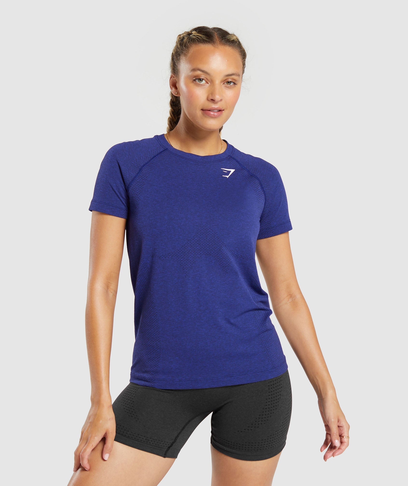 Vital Seamless  2.0 Light T Shirt in Cobalt Purple Marl - view 1
