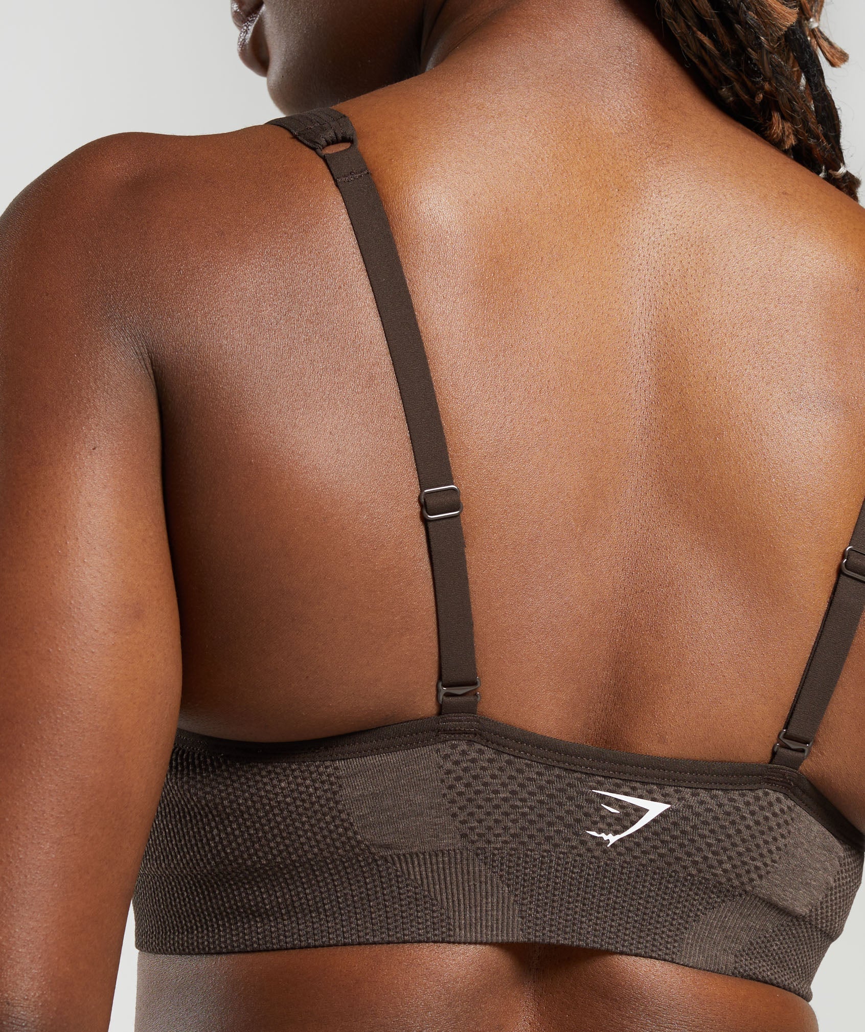 Vital Seamless 2.0 V Neck Sports Bra in Brown Marl - view 5