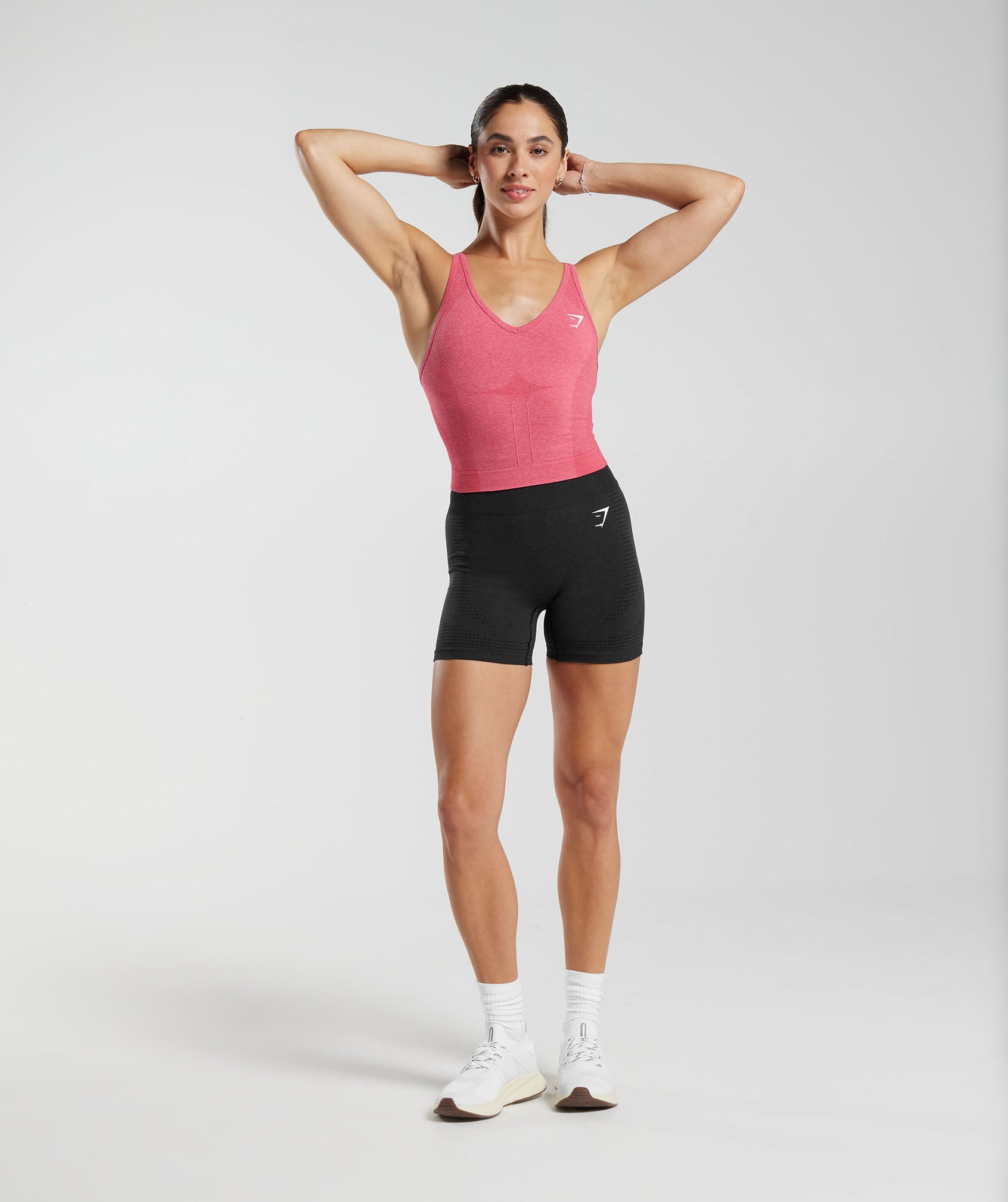 Vital Seamless 2.0 Midi Tank in Bright Fuchsia Marl - view 4