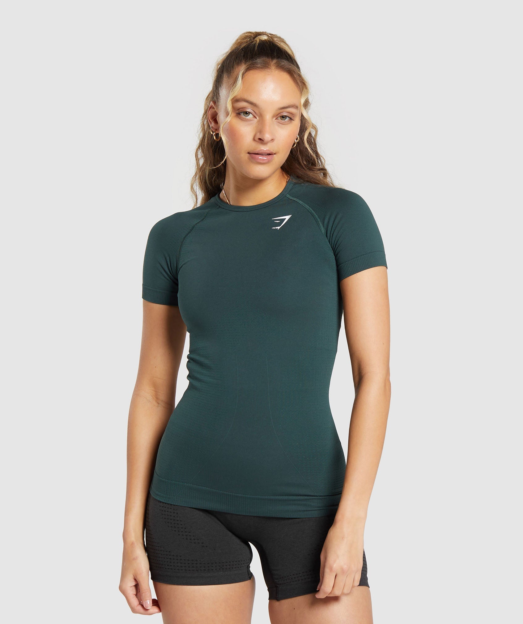 Vital Seamless T-Shirt in Woodland Green Marl - view 1