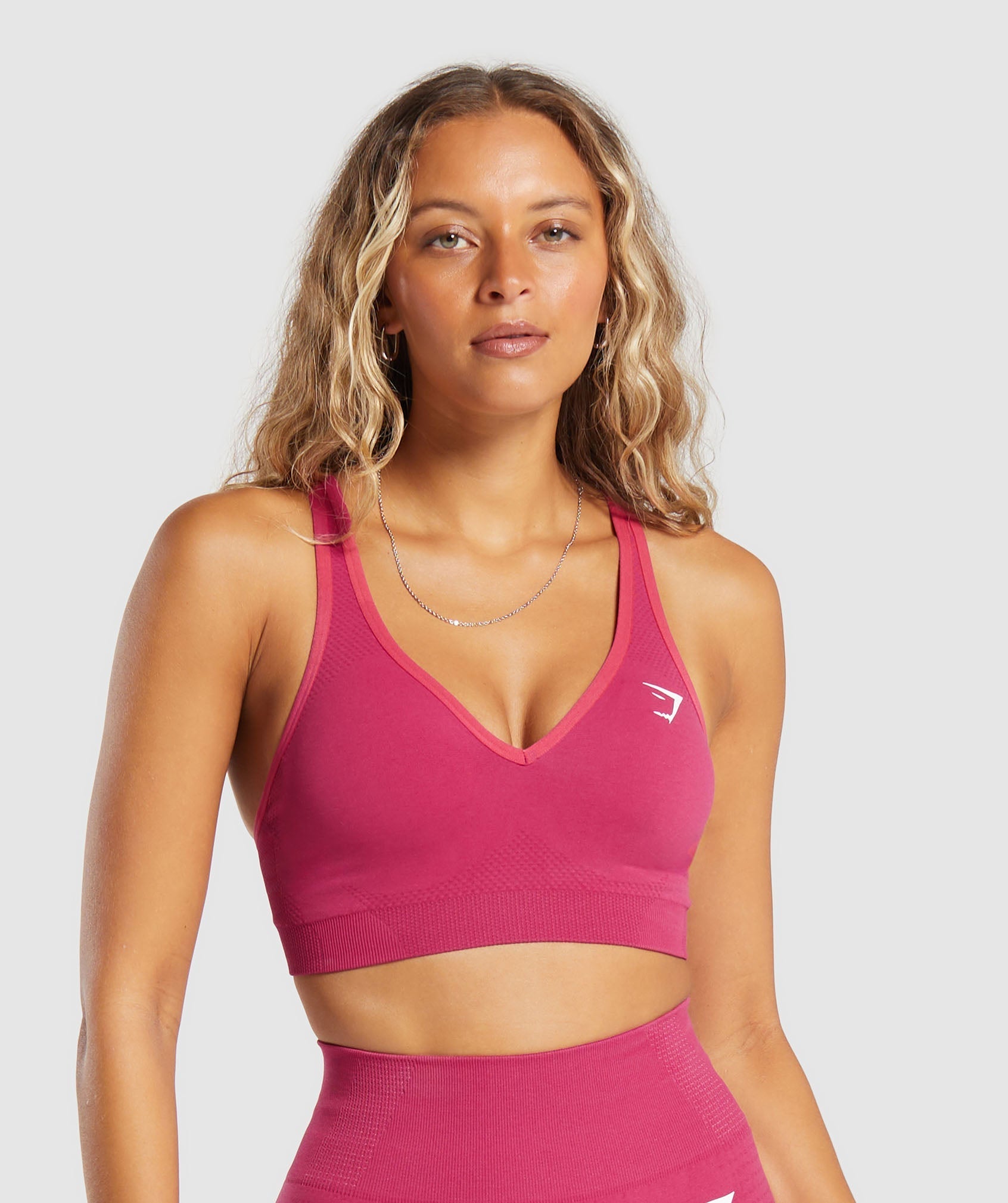 Vital Seamless  2.0 V Neck Sports Bra in Vintage Pink/Marl