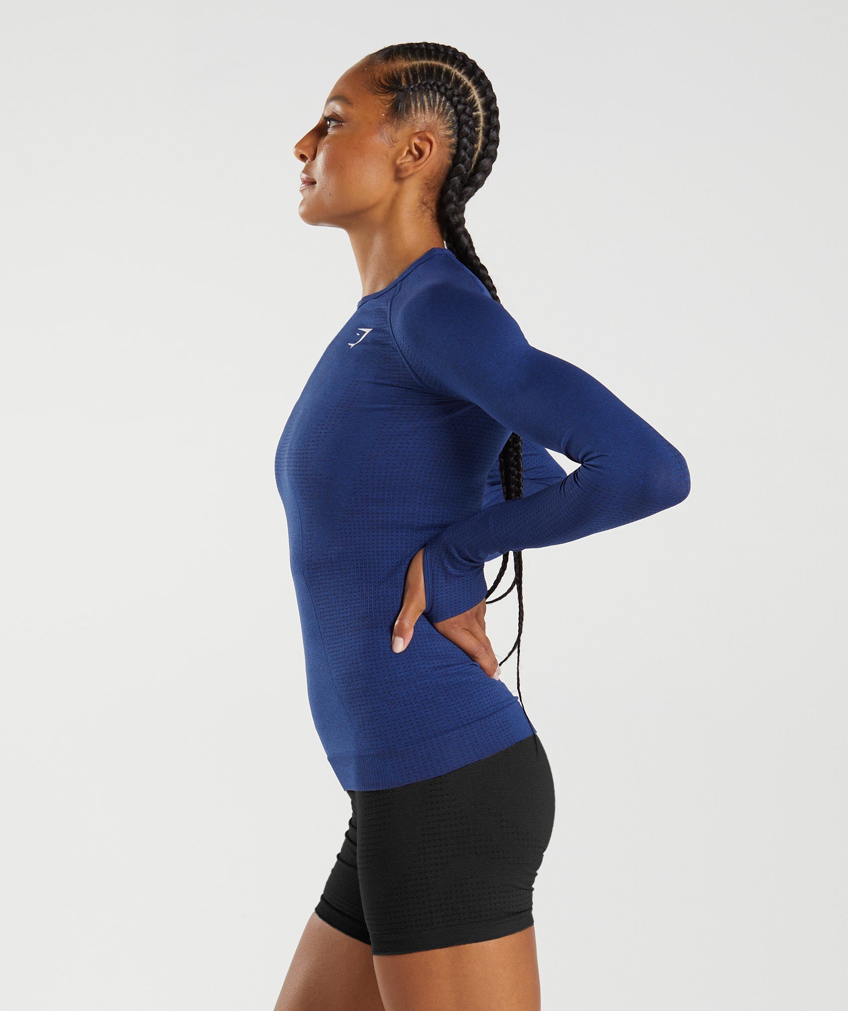 Vital Seamless 2.0 Long Sleeve Top in Stellar Blue Marl - view 3