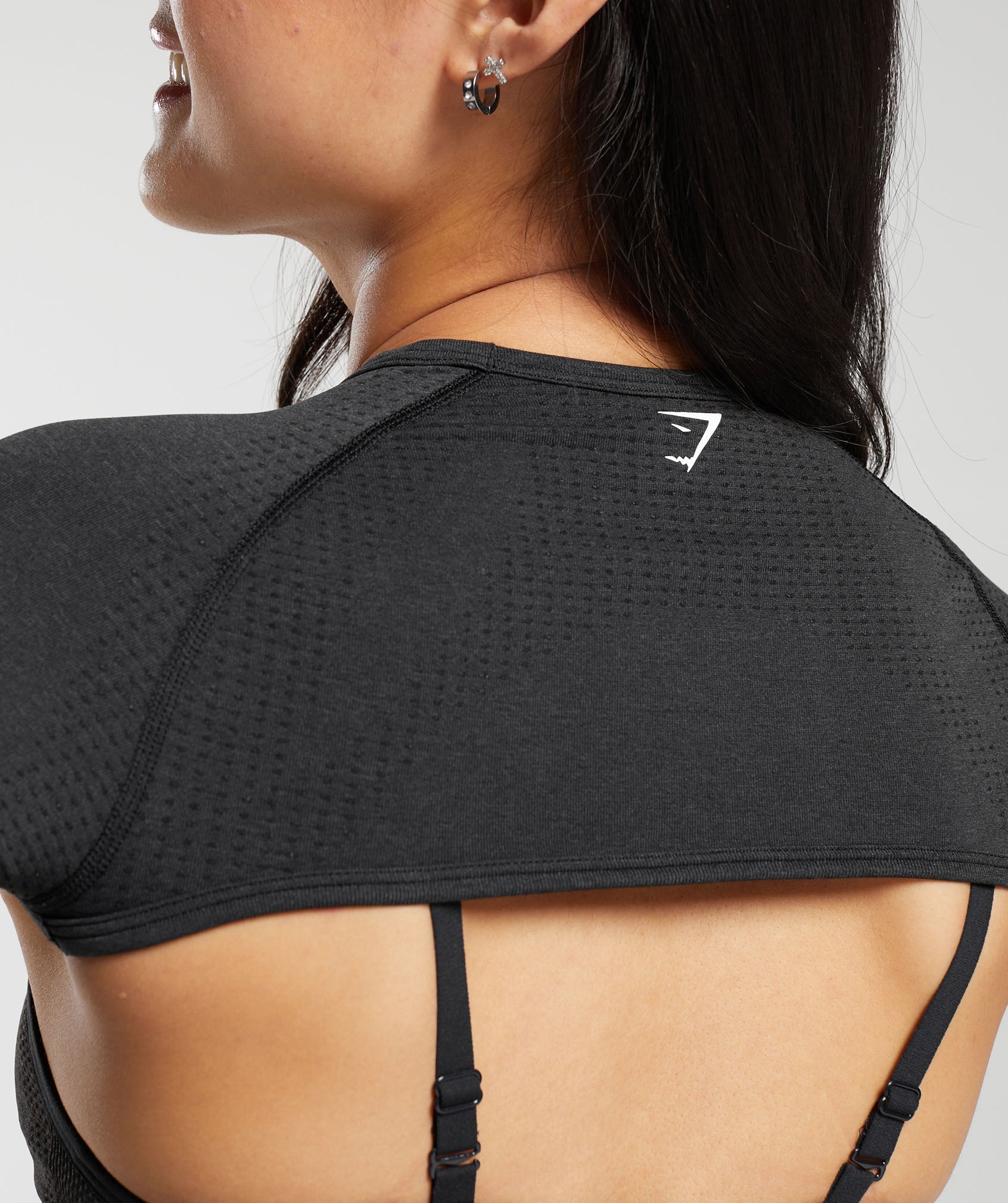 Vital Seamless Shrug in Black Marl - view 5