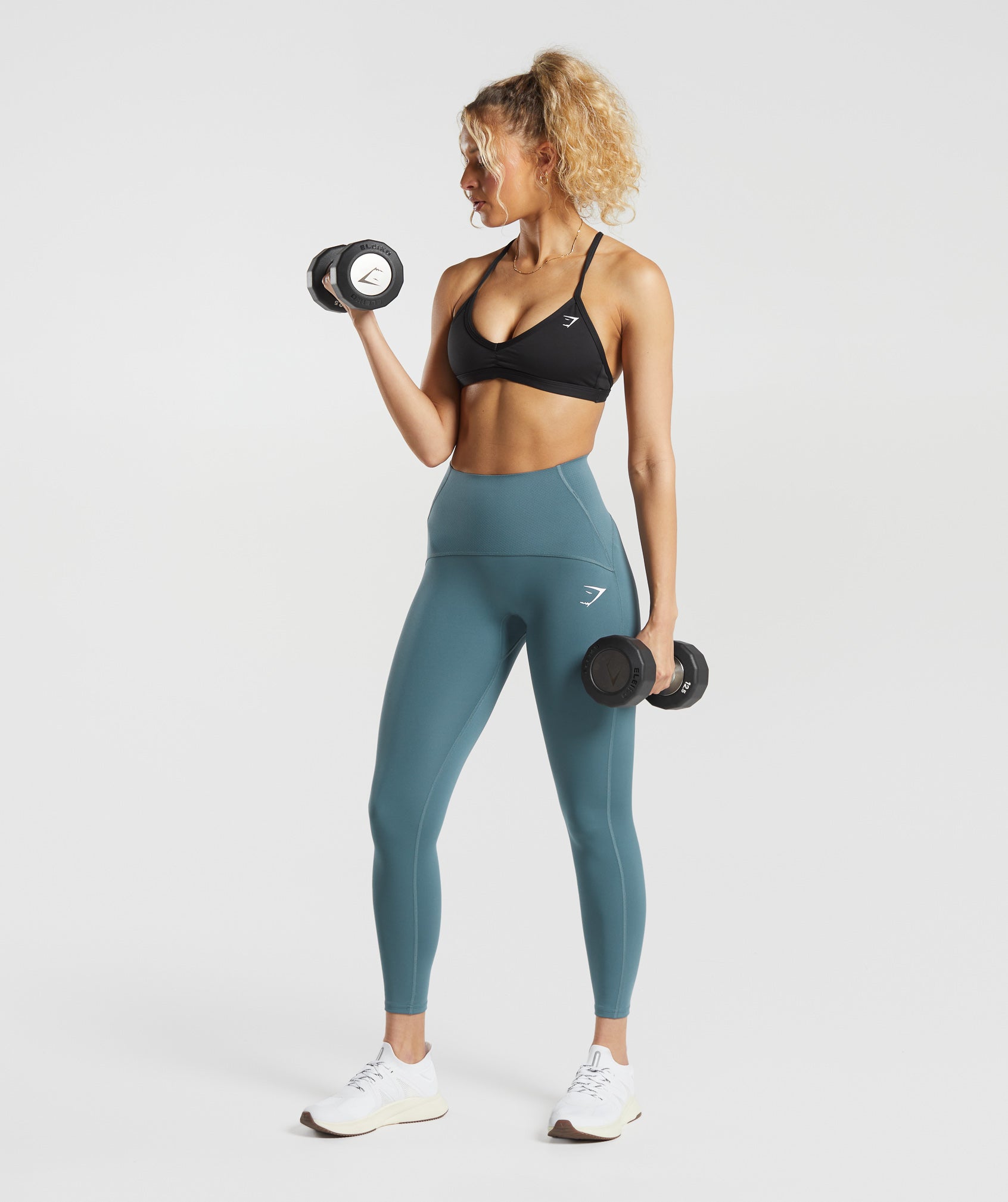 Waist Support Leggings in Denim Teal - view 4