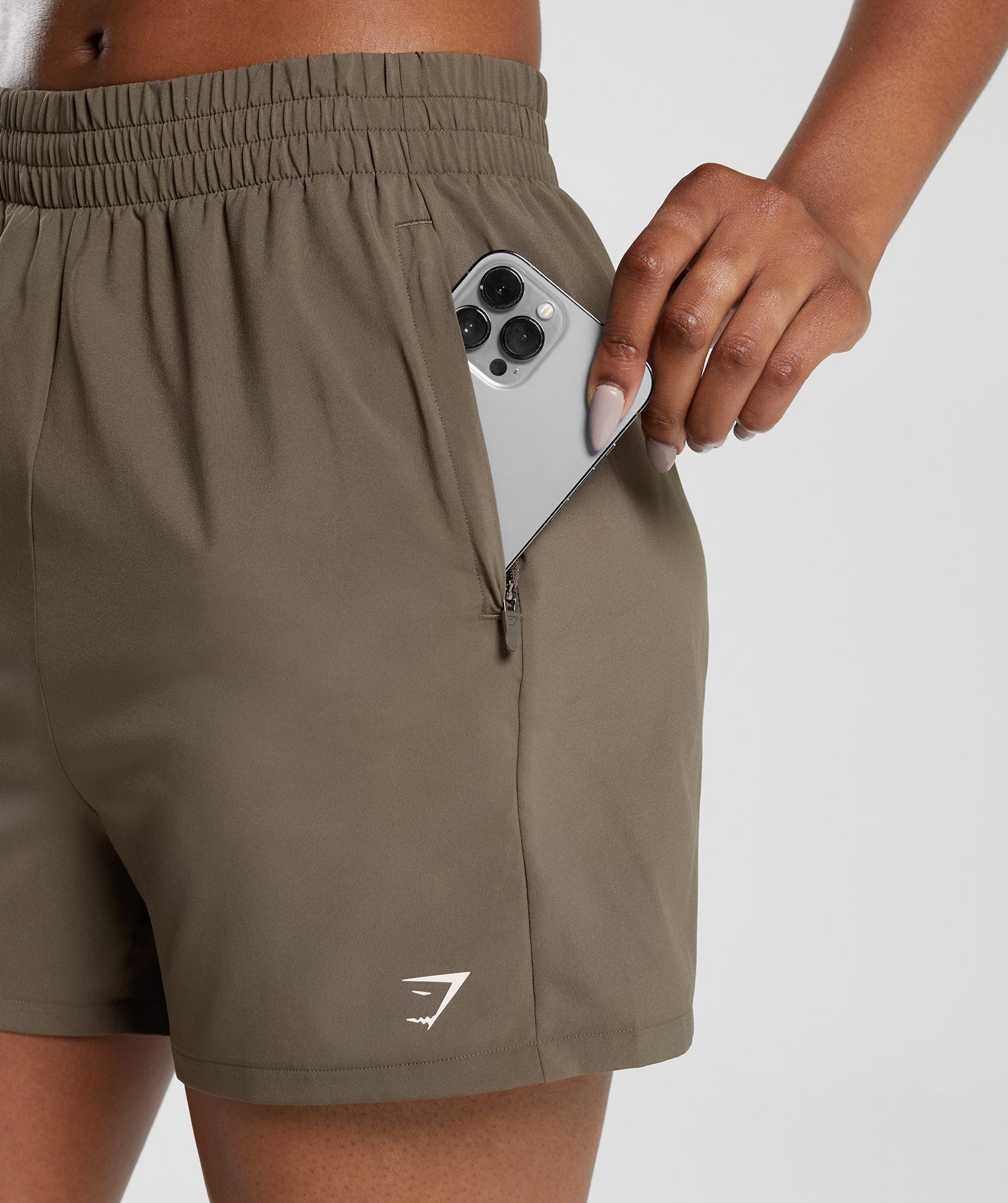 Woven Pocket Shorts in Camo Brown - view 5