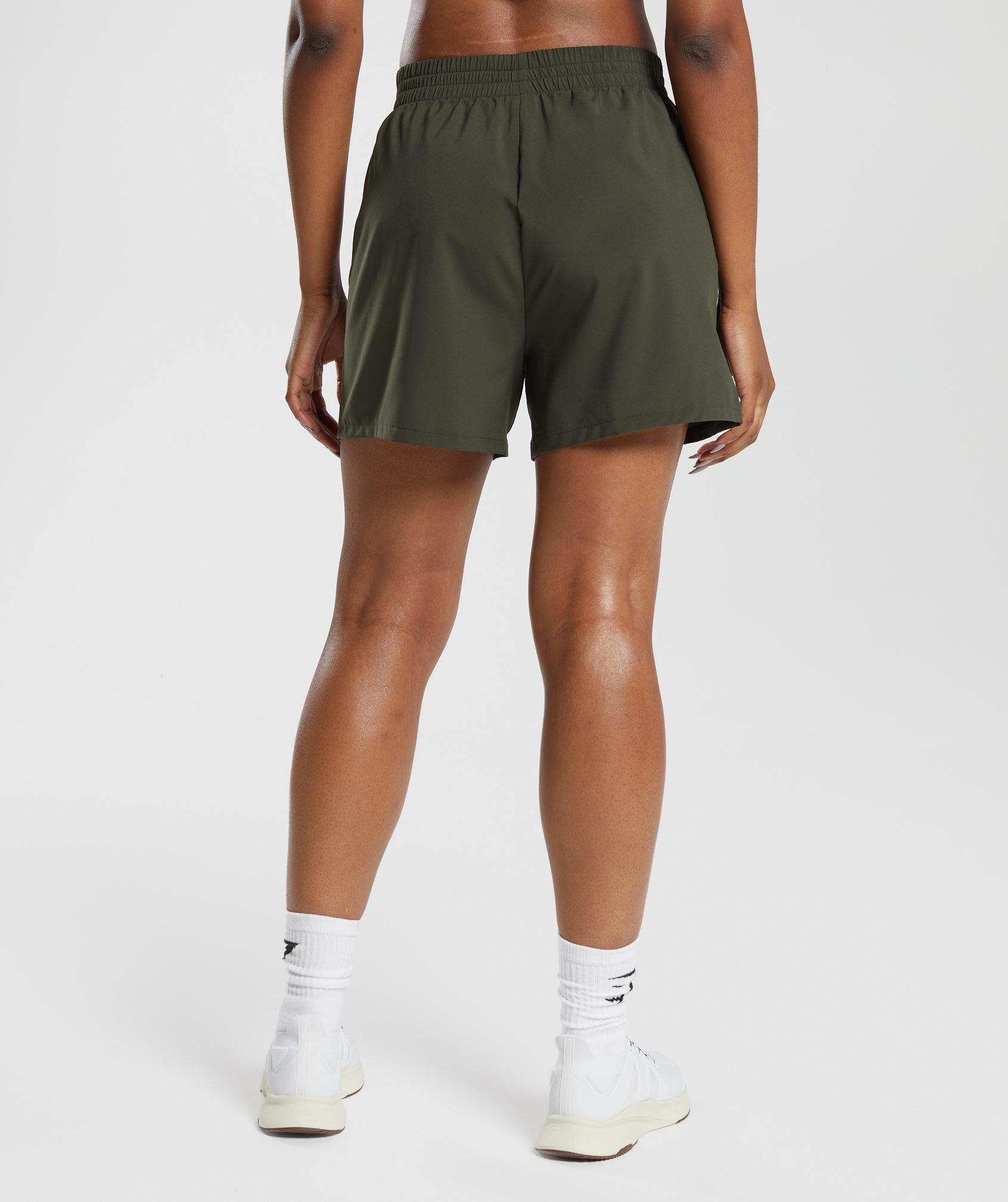 Woven Pocket Shorts in Deep Olive Green - view 2