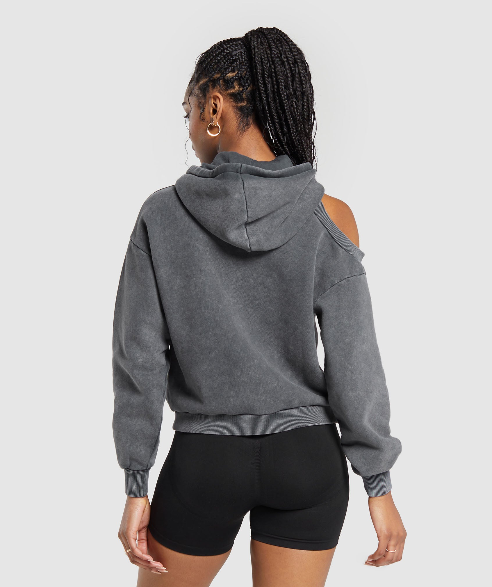 Washed Cut Out Hoodie