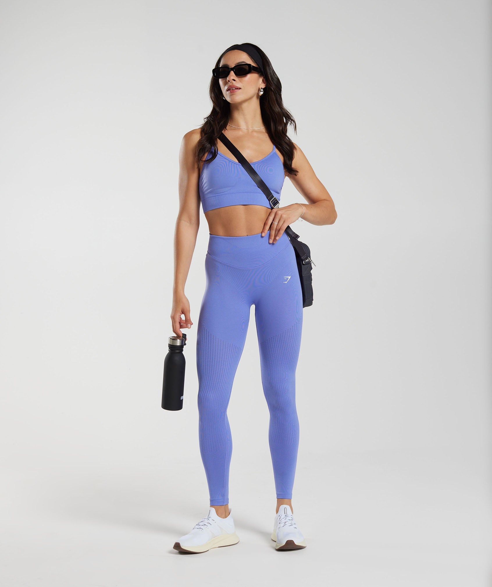 Sweat Seamless Mesh Leggings in Grape Blue - view 4