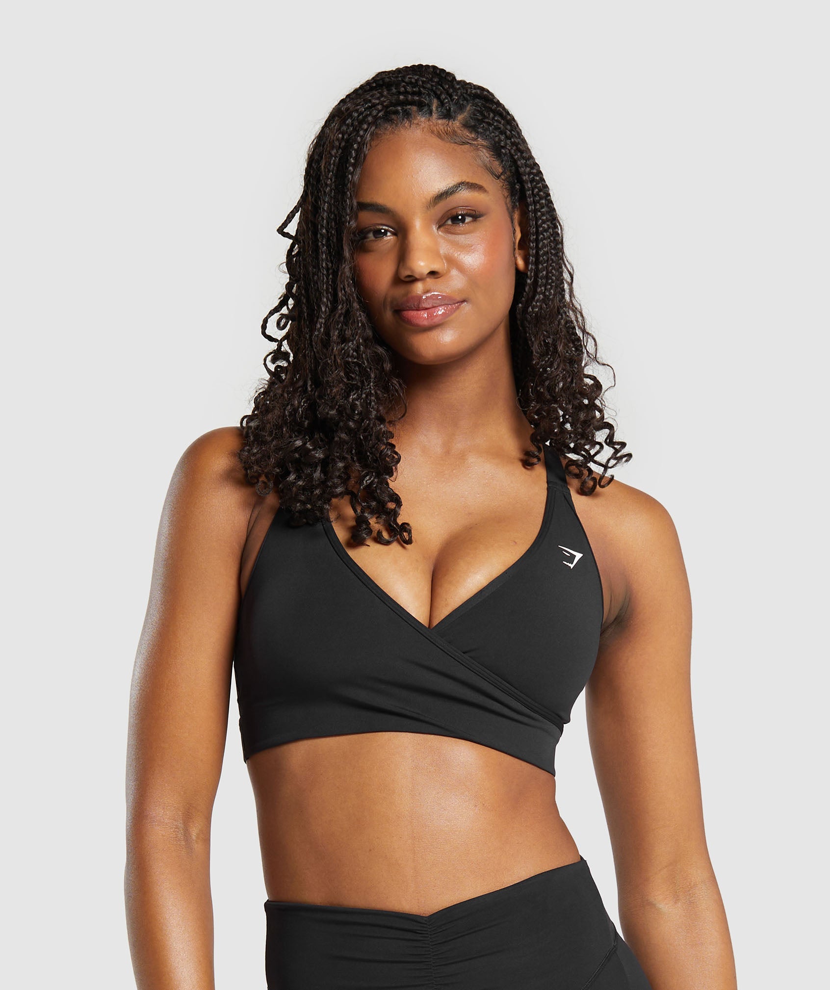 Wrap Sports Bra in Black