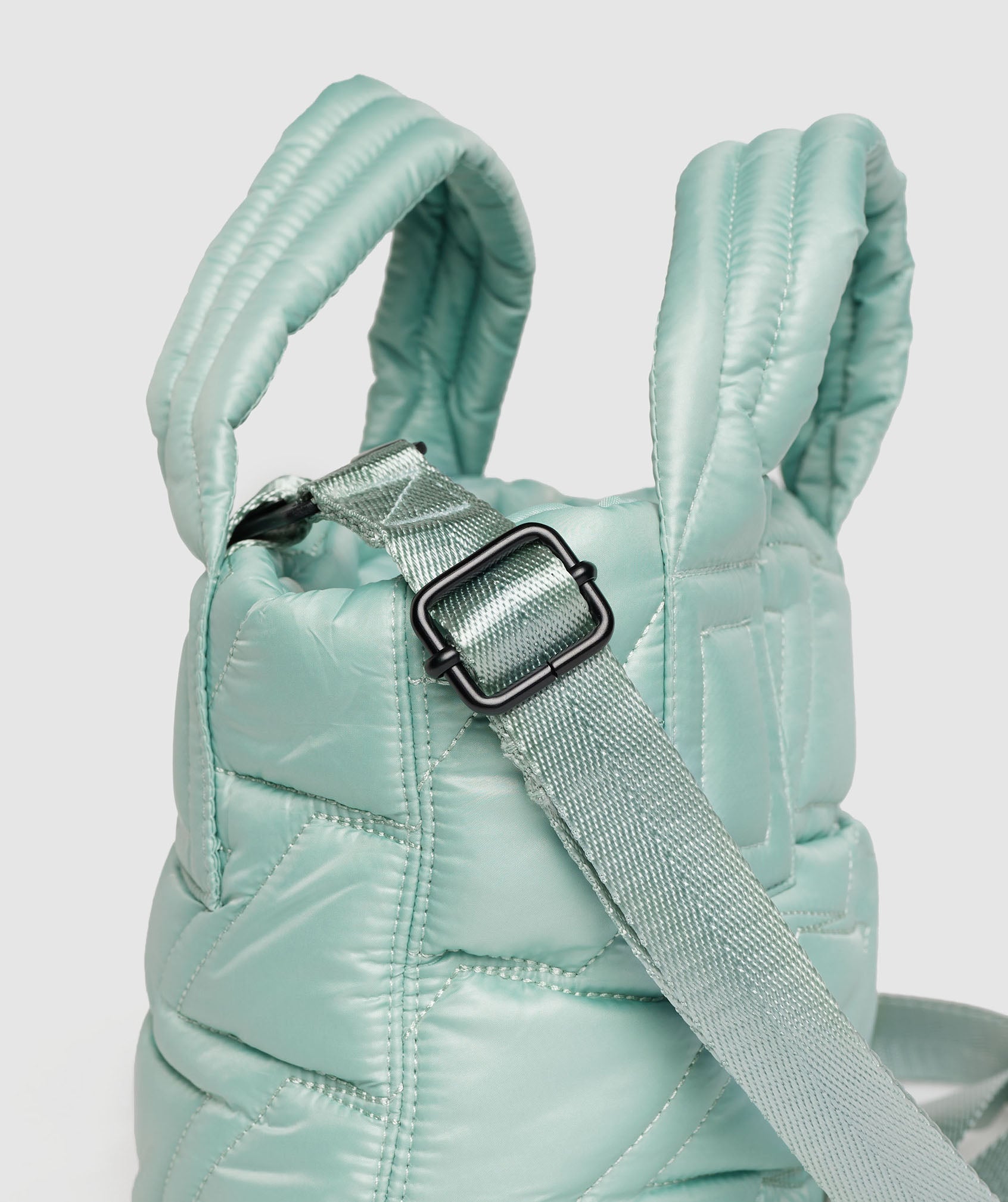 Quilted Mini Tote in Frost Teal - view 4