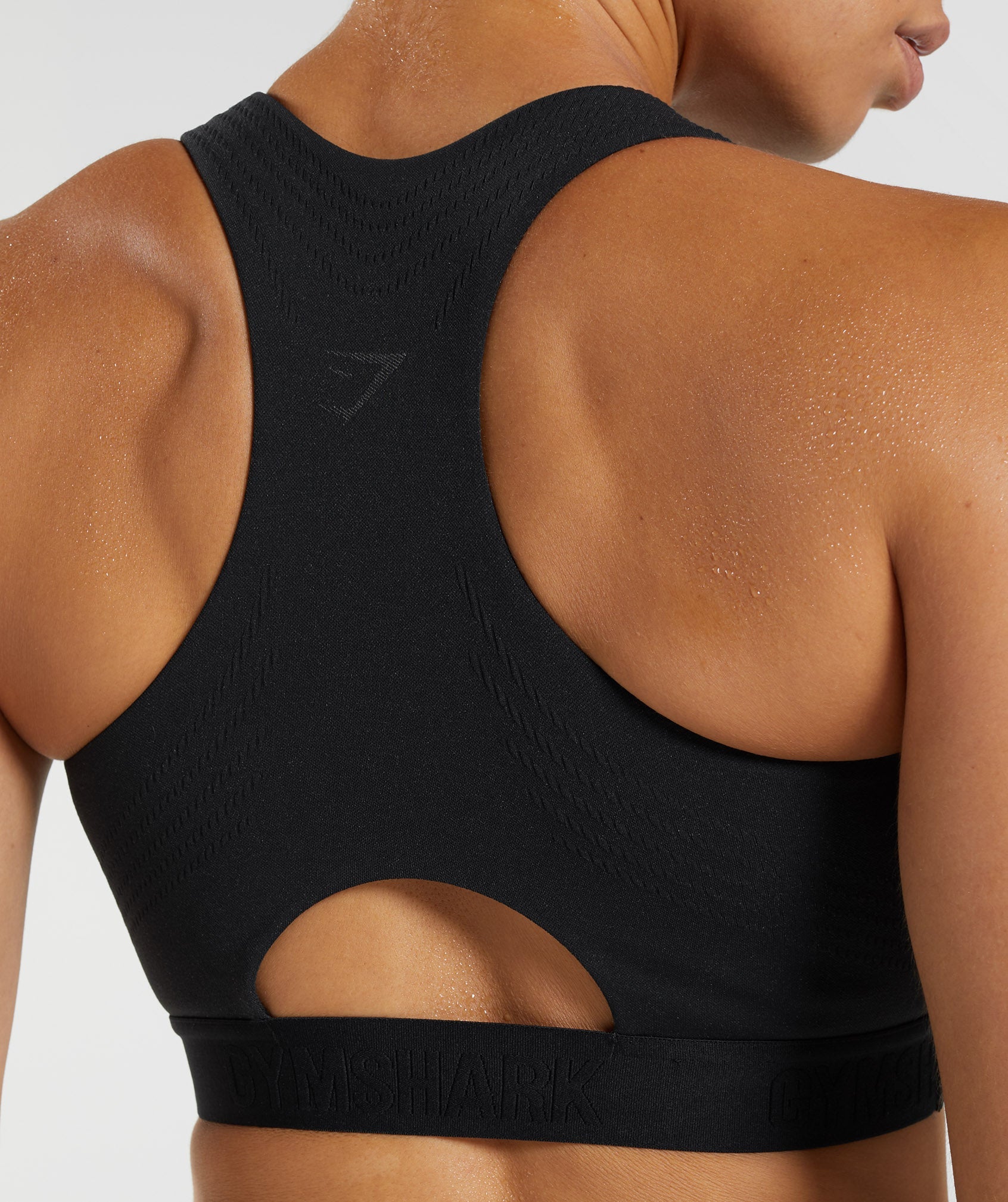 Lace Race High-Neck Sports Bra in Black