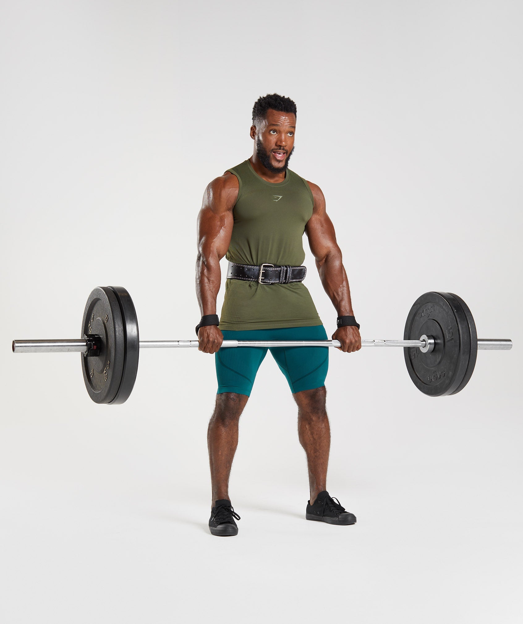 315 Seamless Tank in Core Olive/Marsh Green - view 4