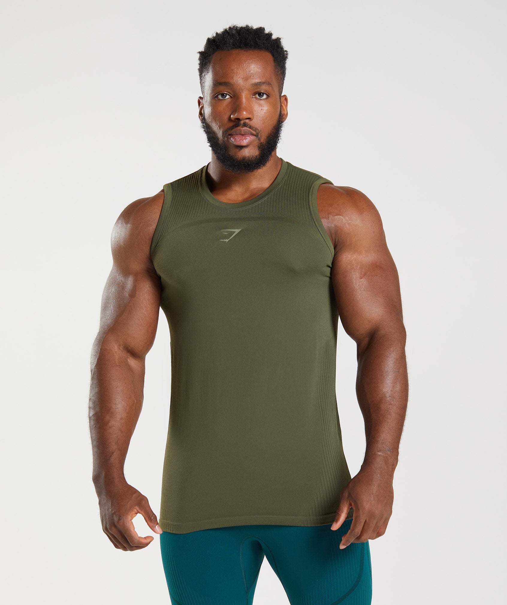 315 Seamless Tank in Core Olive/Marsh Green - view 1
