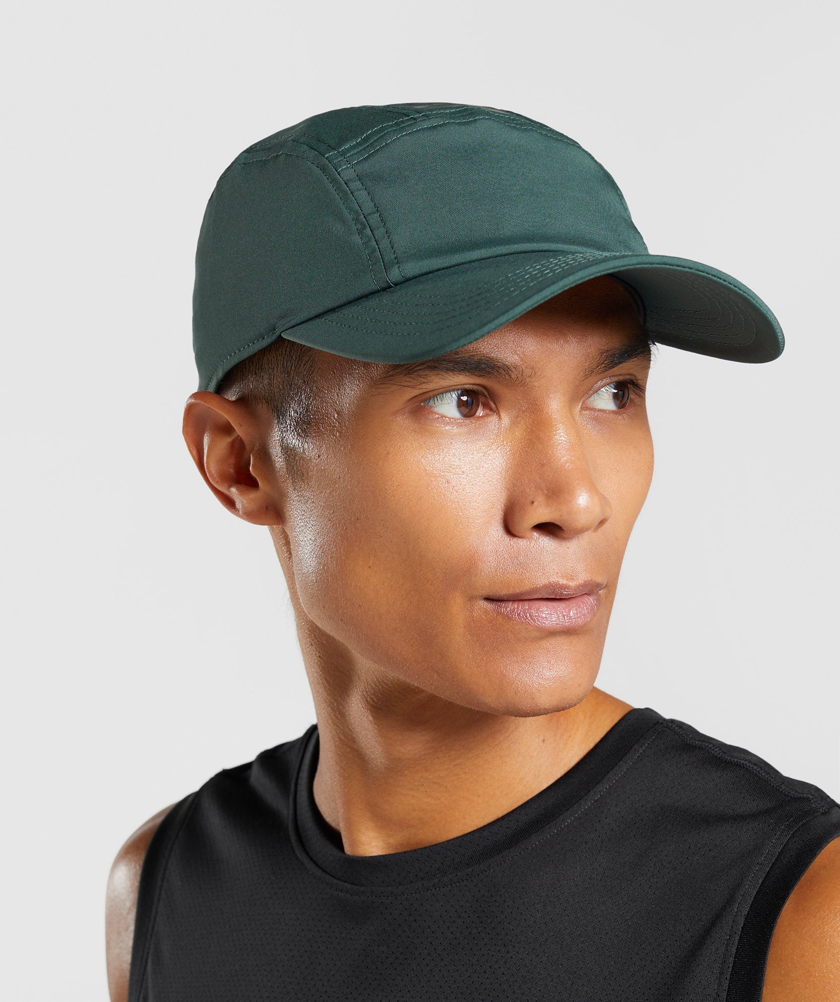  5 Panel Running Cap in Obsidian Green - view 3