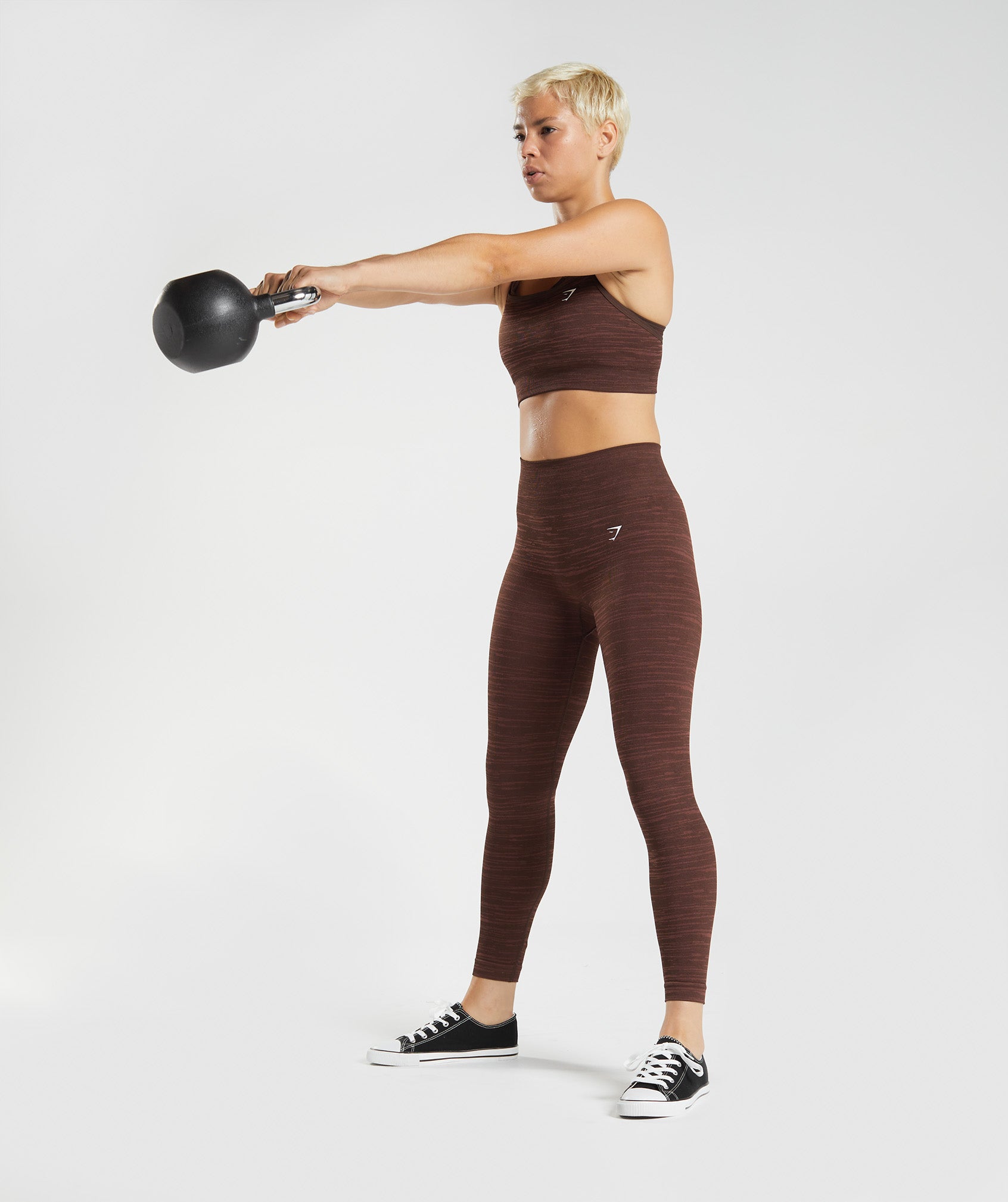 Adapt Marl Seamless Leggings in VLT | Archive Brown/Cherry Brown - view 4