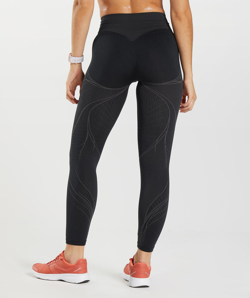 Gymshark Apex Seamless Leggings - Black/Onyx Grey | Gymshark