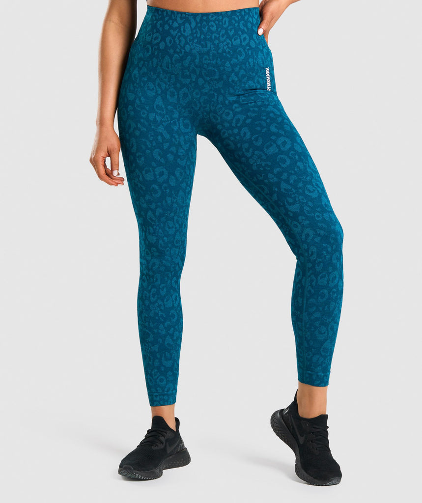 Gymshark Adapt Animal Seamless Leggings - Butterfly, Light Blue