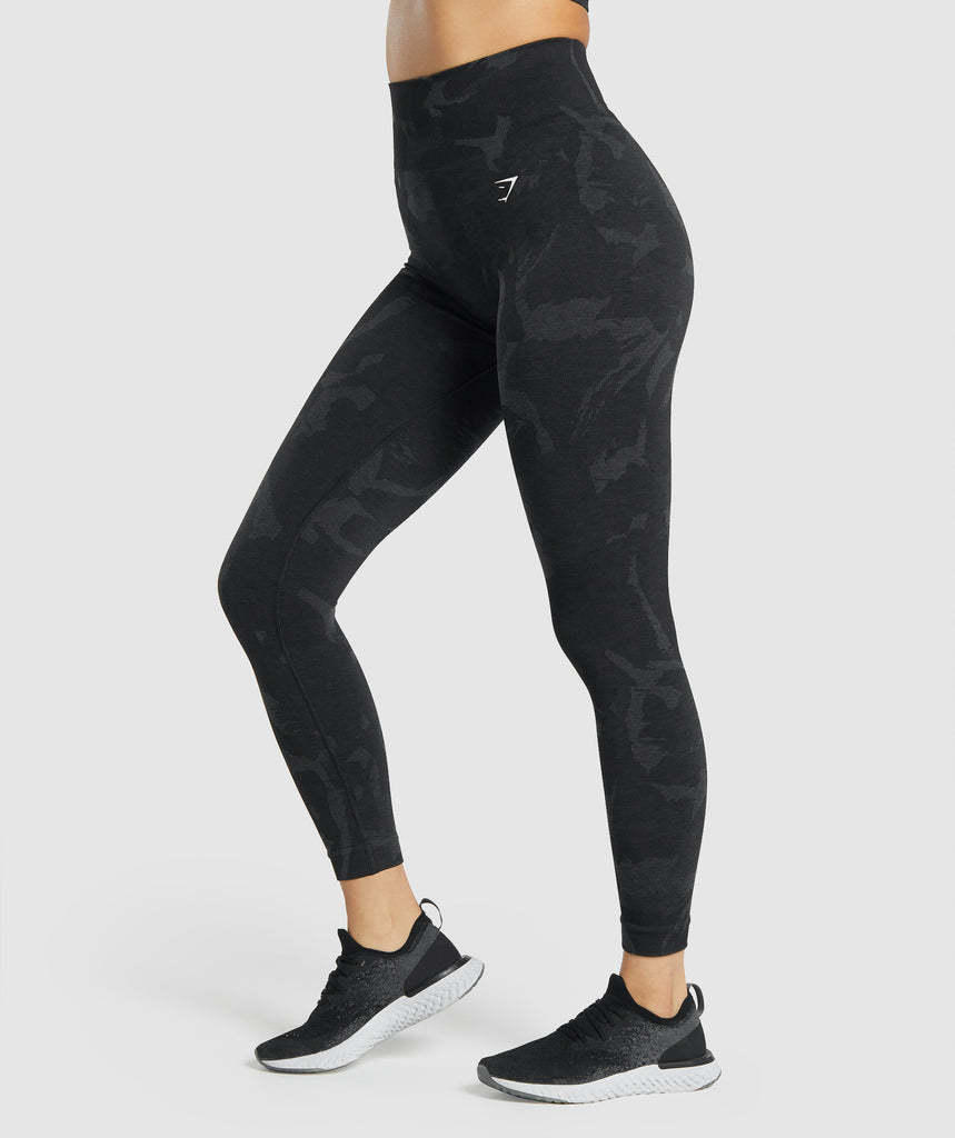 Gymshark Adapt Camo Seamless Leggings - Savanna | Black | Gymshark