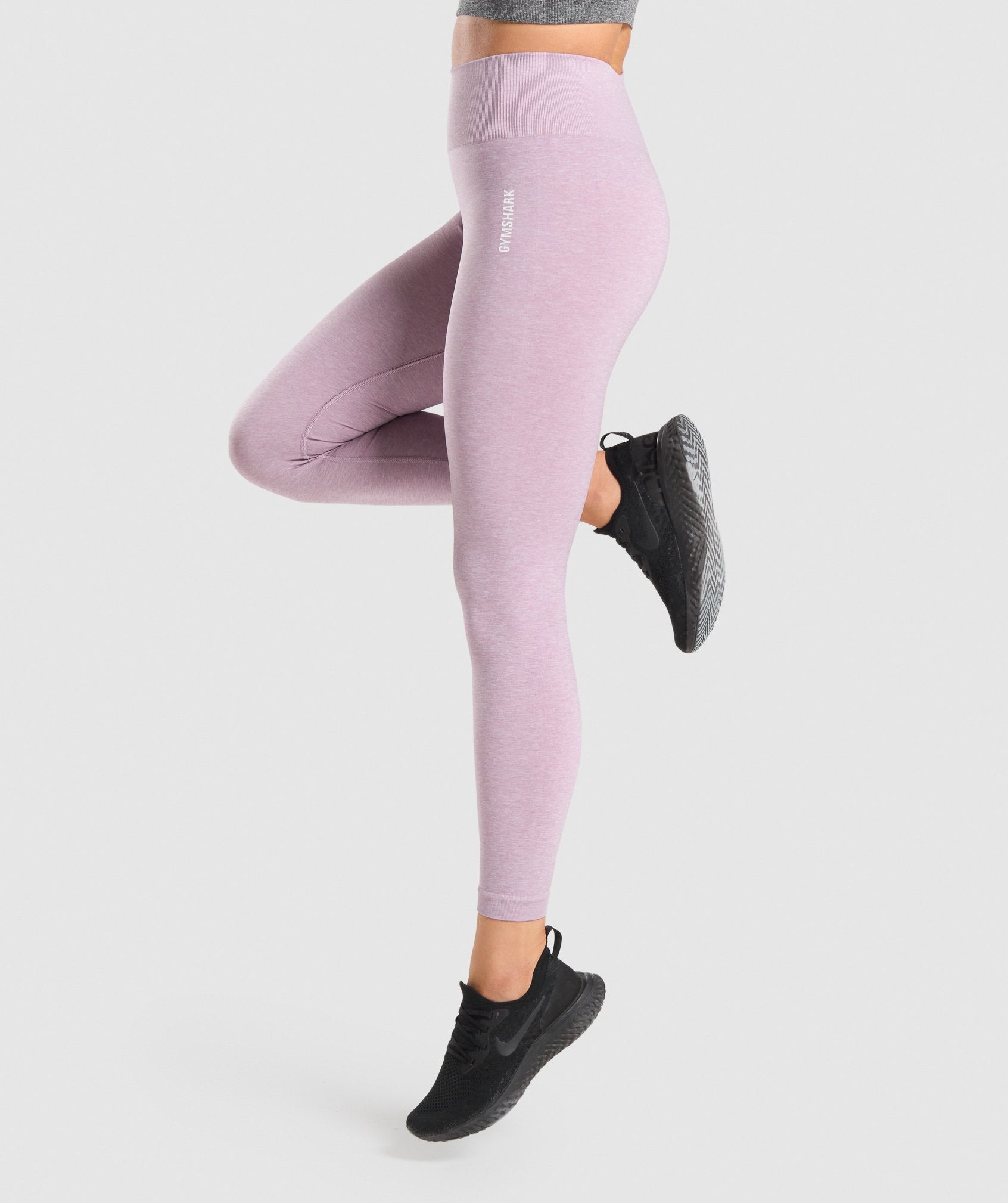 Adapt Marl Seamless Leggings in Light Purple - view 3