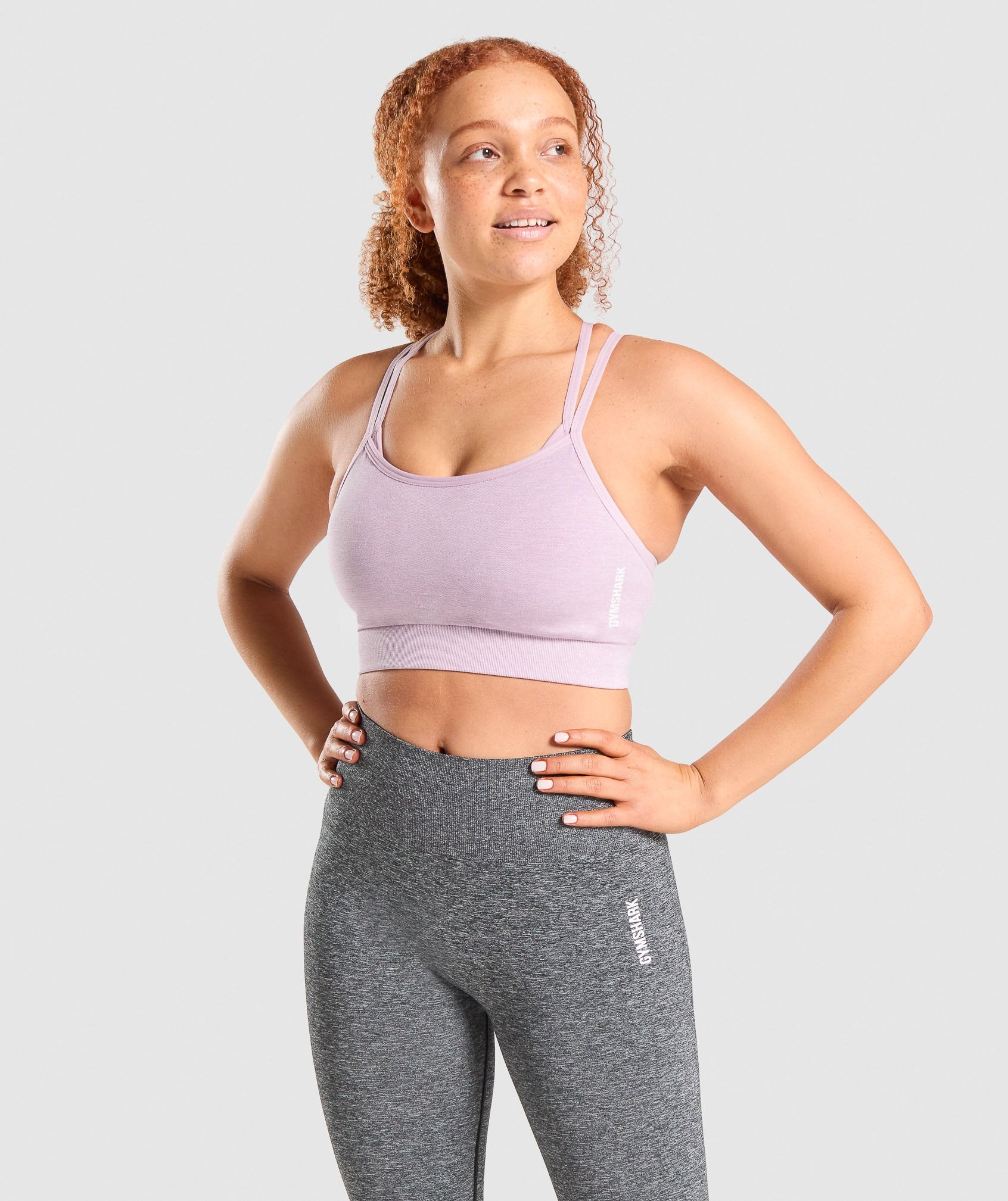 Adapt Marl Seamless Sports Bra in Light Purple