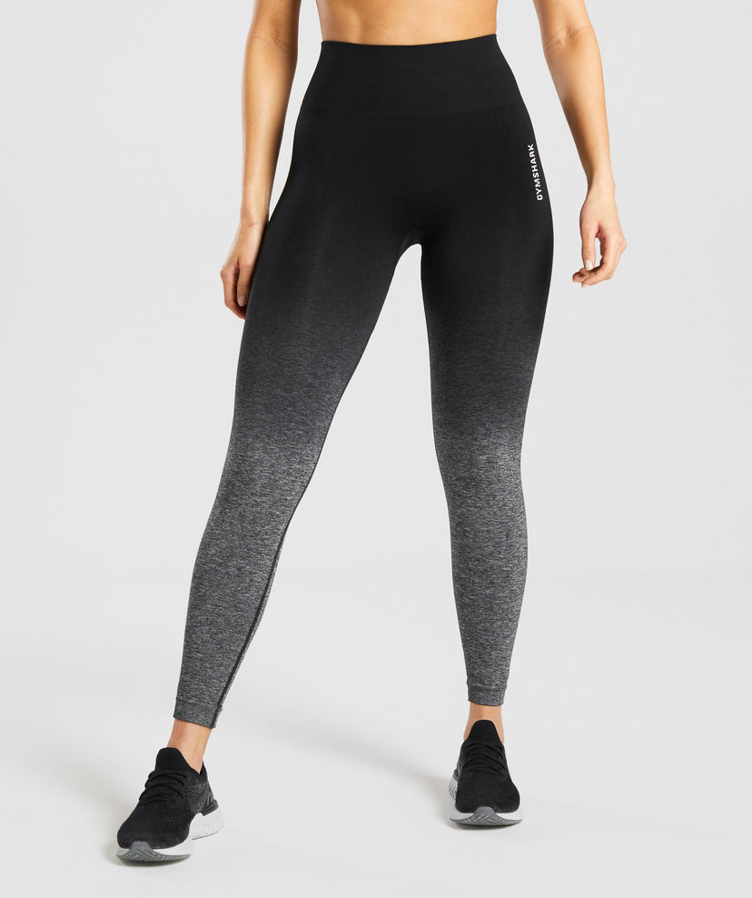 Gymshark Adapt Ombre Seamless Leggings - Black/Black Marl | Gymshark