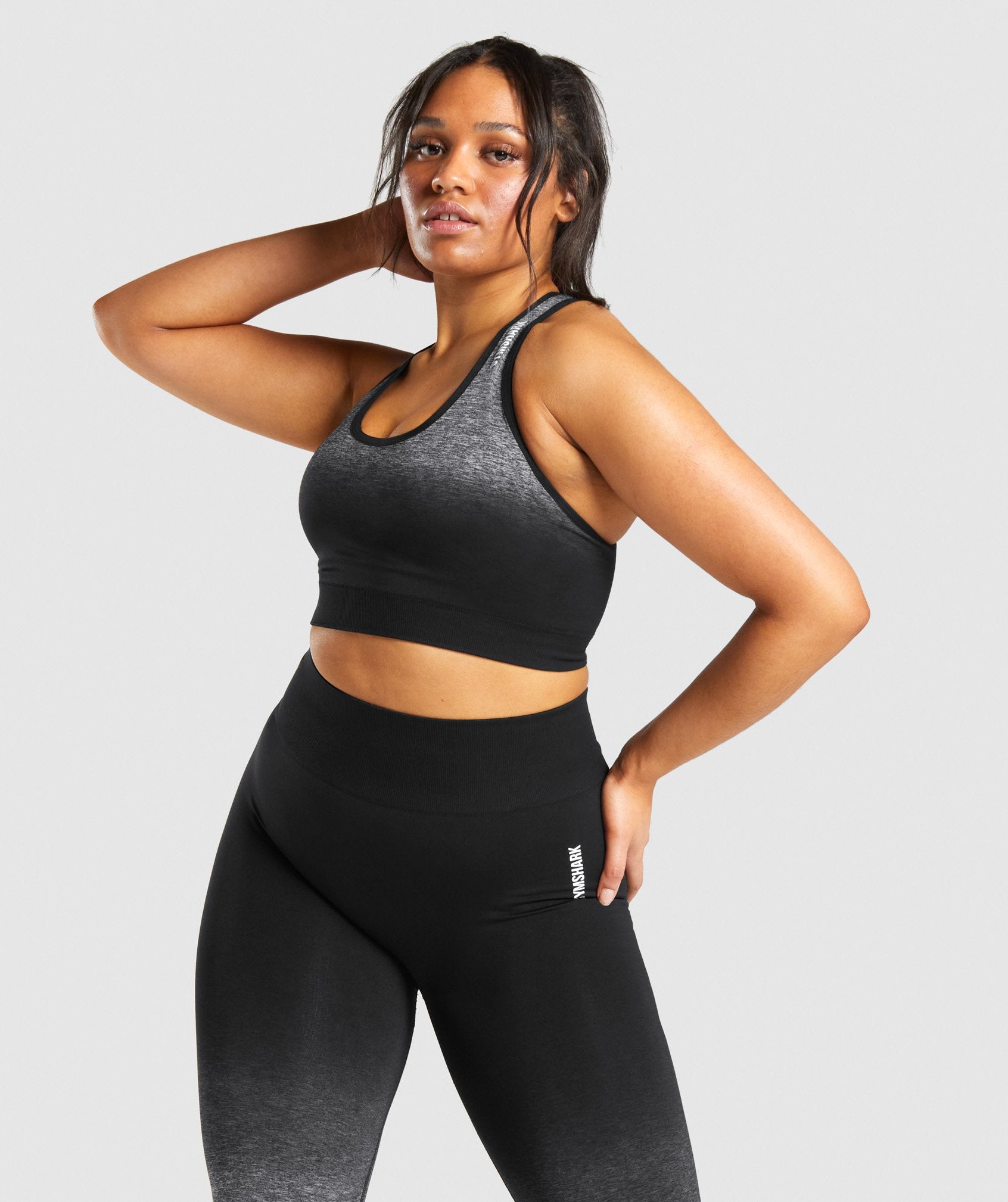 Gymshark Adapt Ombre Seamless Sports Bra - Black/Black Marl