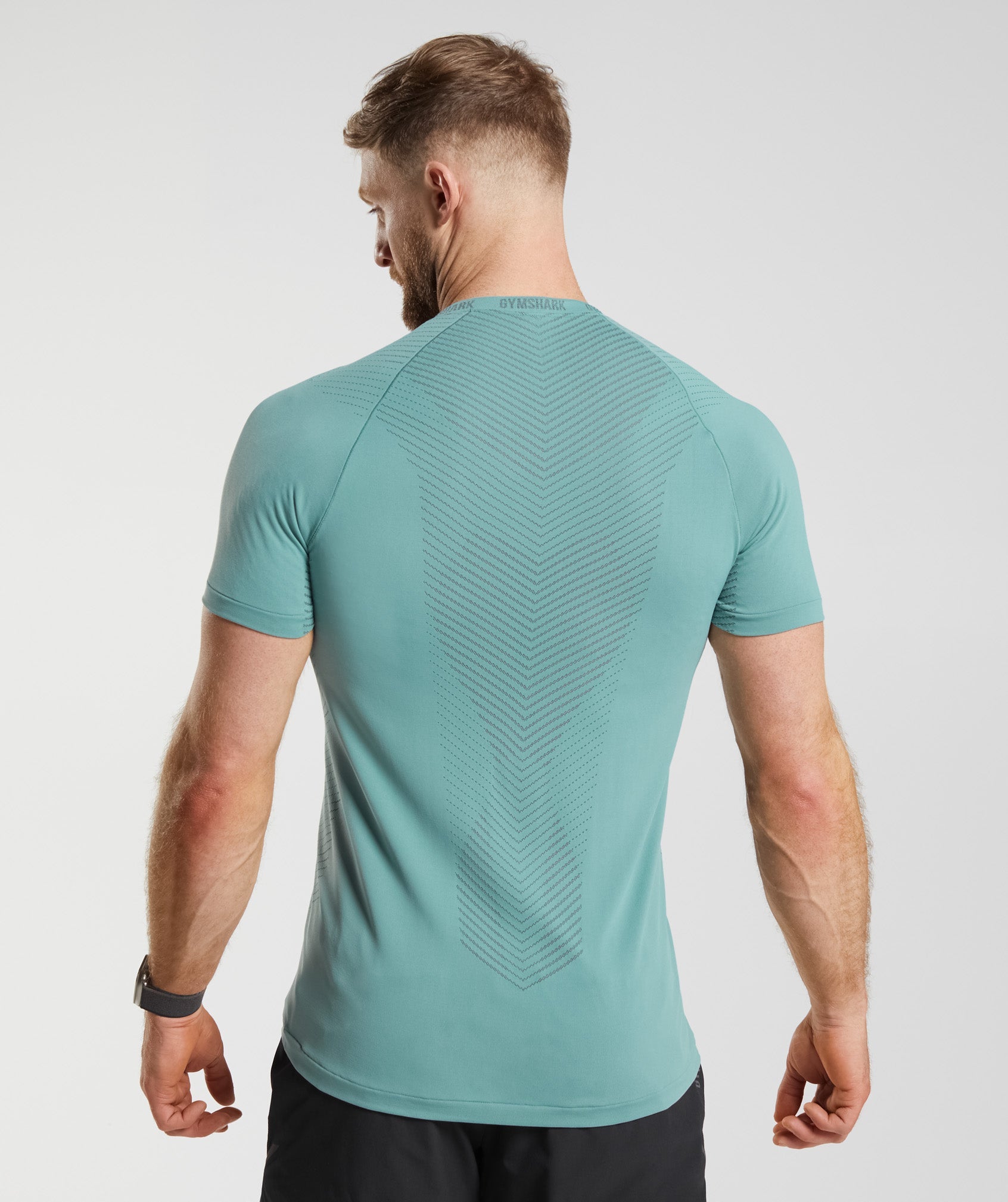 Apex Seamless T-Shirt in Ink Teal/Silhouette Grey - view 2