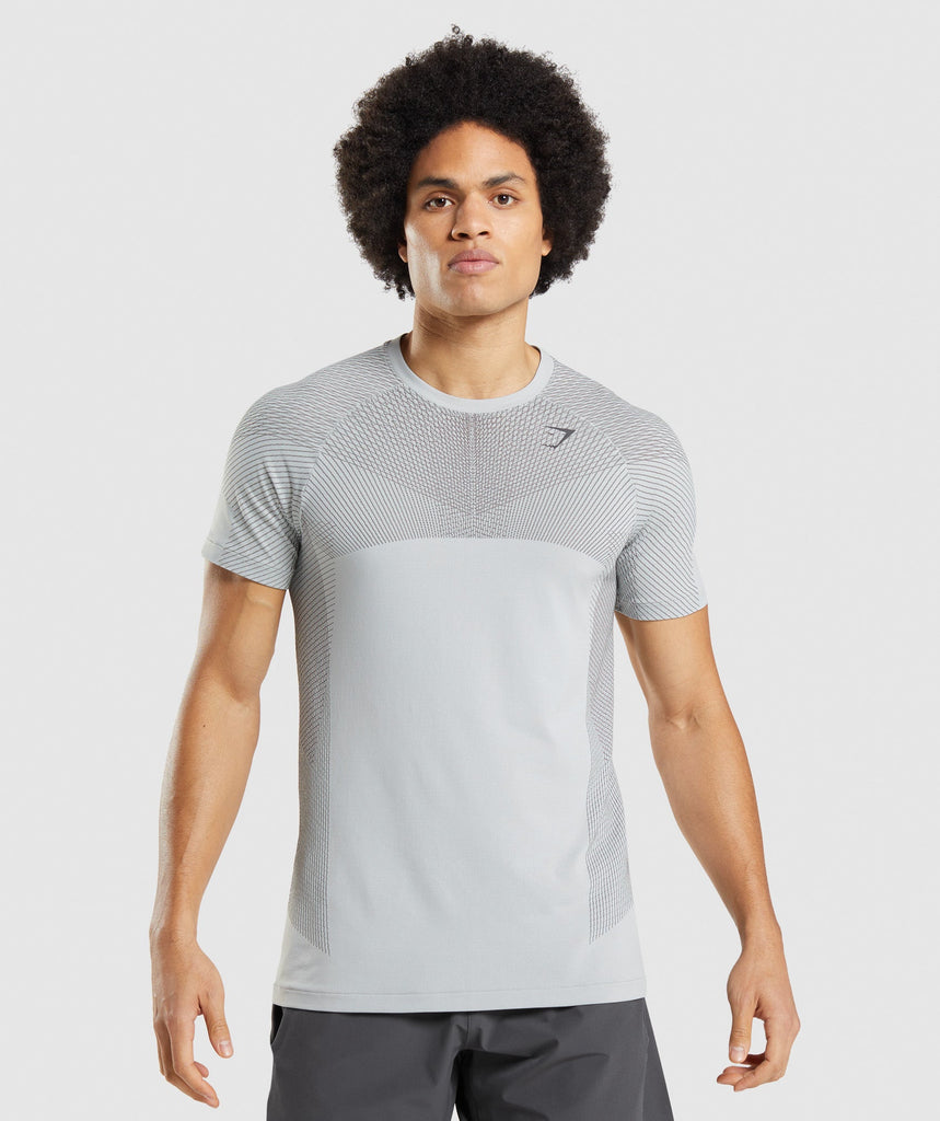 Gymshark Apex Seamless T-Shirt - Light Grey/Onyx Grey | Gymshark