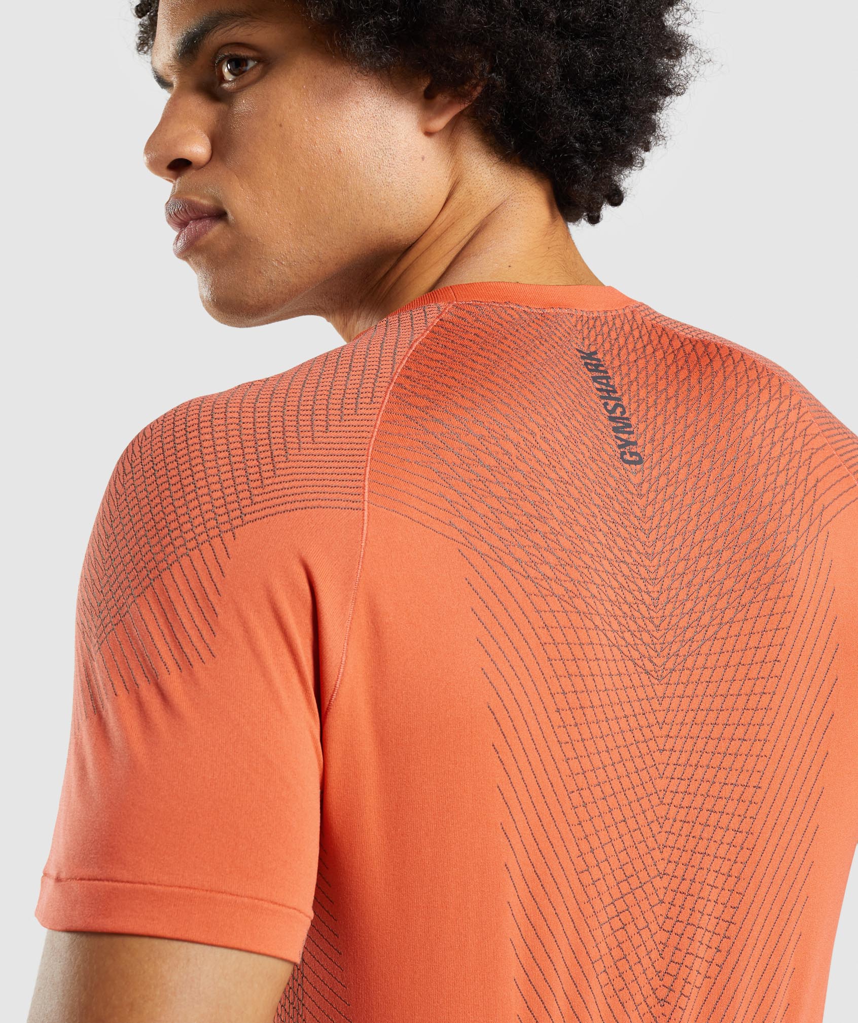 Apex Seamless T-Shirt in Papaya Orange/Onyx Grey - view 5