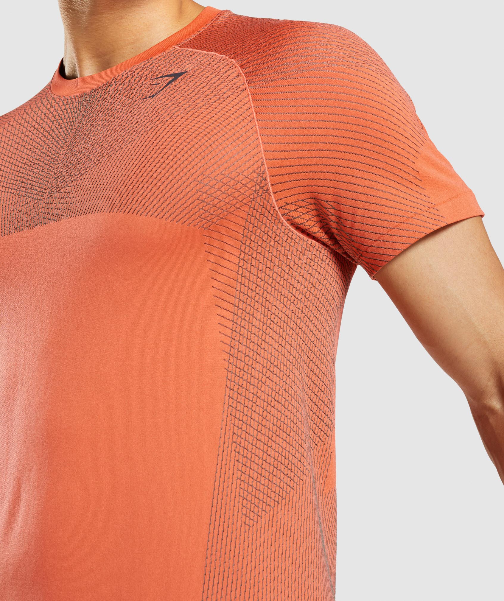 Apex Seamless T-Shirt in Papaya Orange/Onyx Grey - view 6