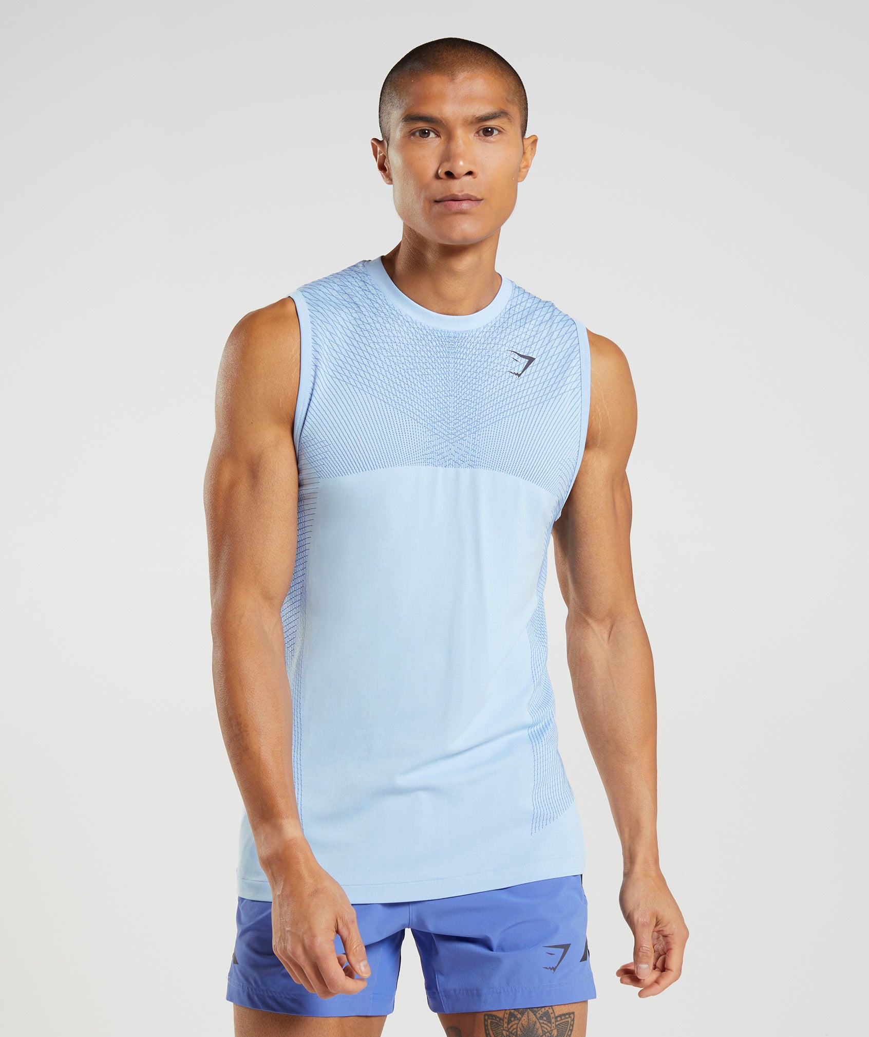 Apex Seamless Tank in Linen Blue/Court Blue - view 1