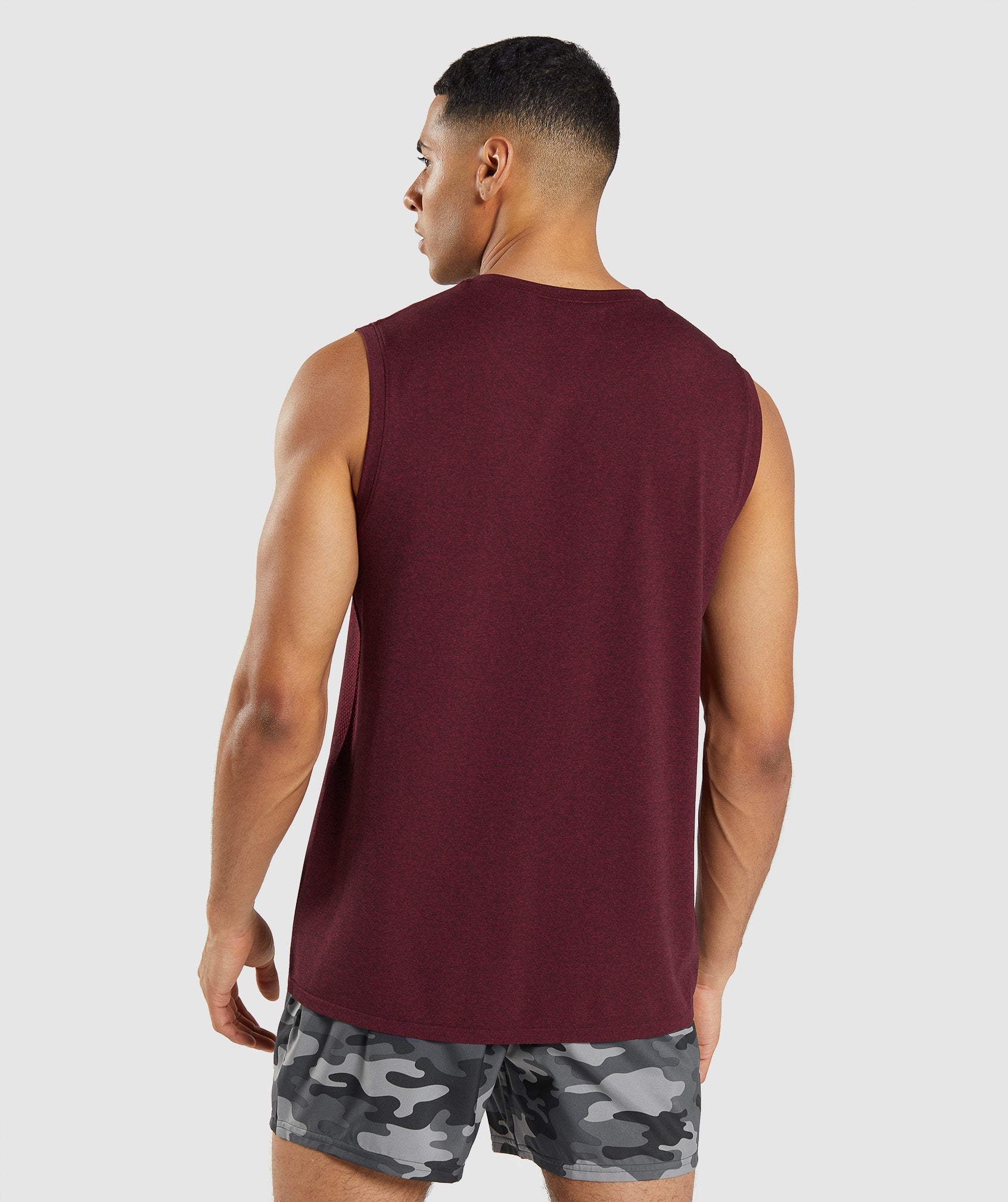 Red gymshark tank top, men's medium. Send offers - Depop