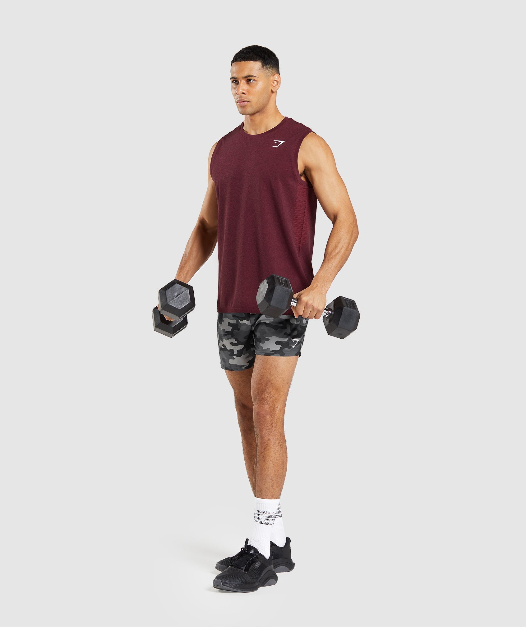Arrival Seamless Tank in Burgundy Red Marl - view 5