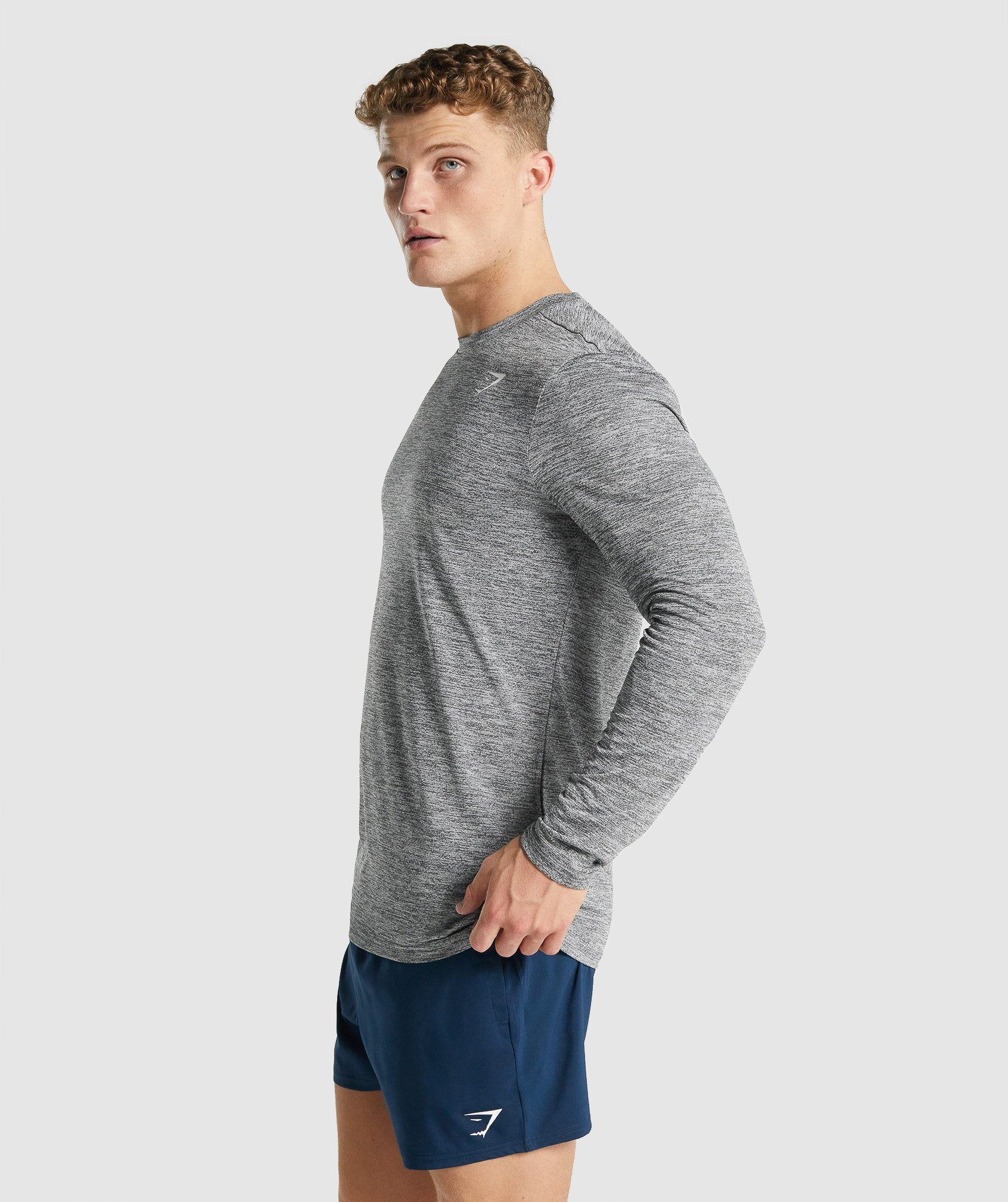 Arrival Marl Long Sleeve T-Shirt in Charcoal Marl - view 3