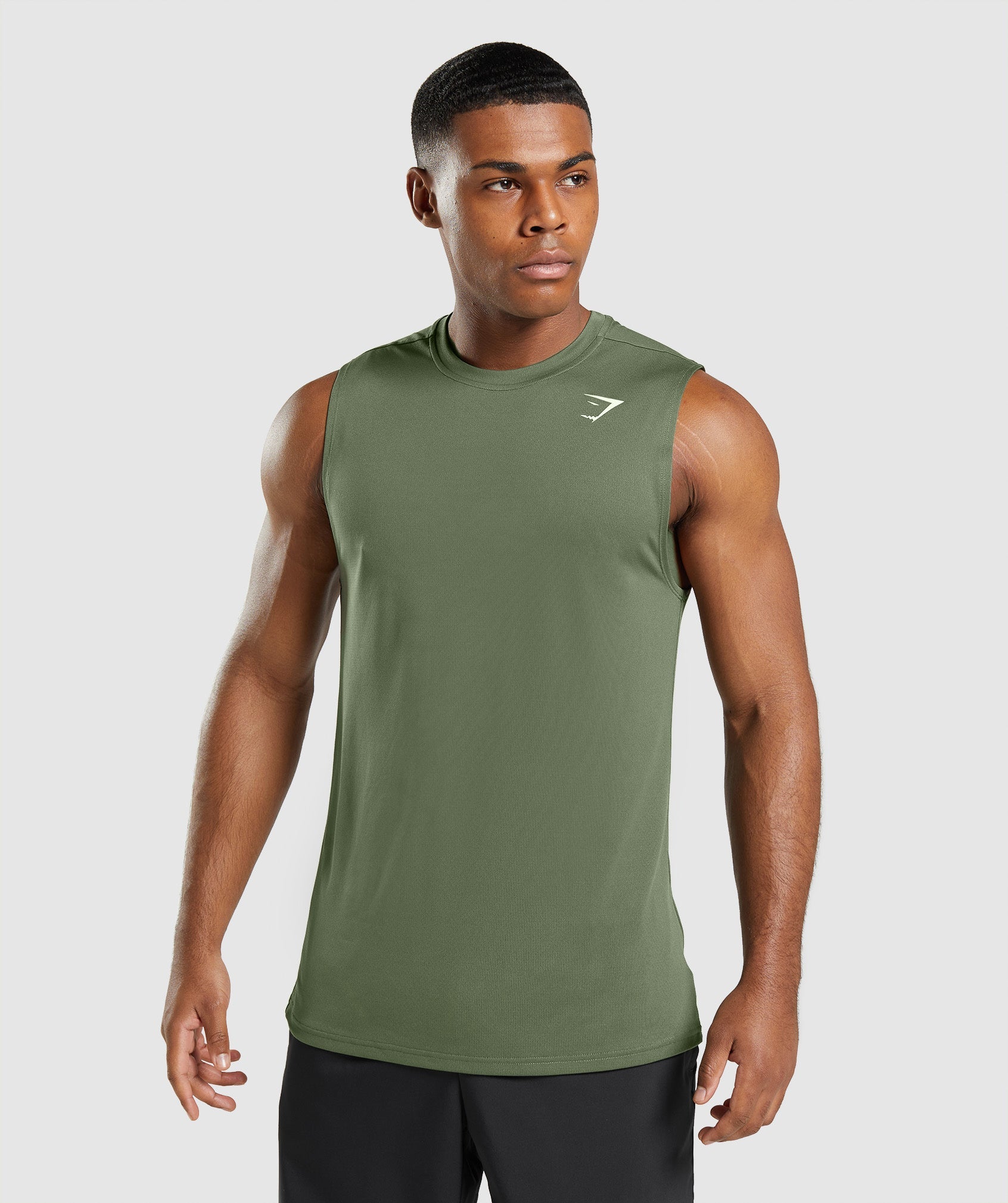 Arrival Sleeveless T-Shirt in Core Olive - view 1