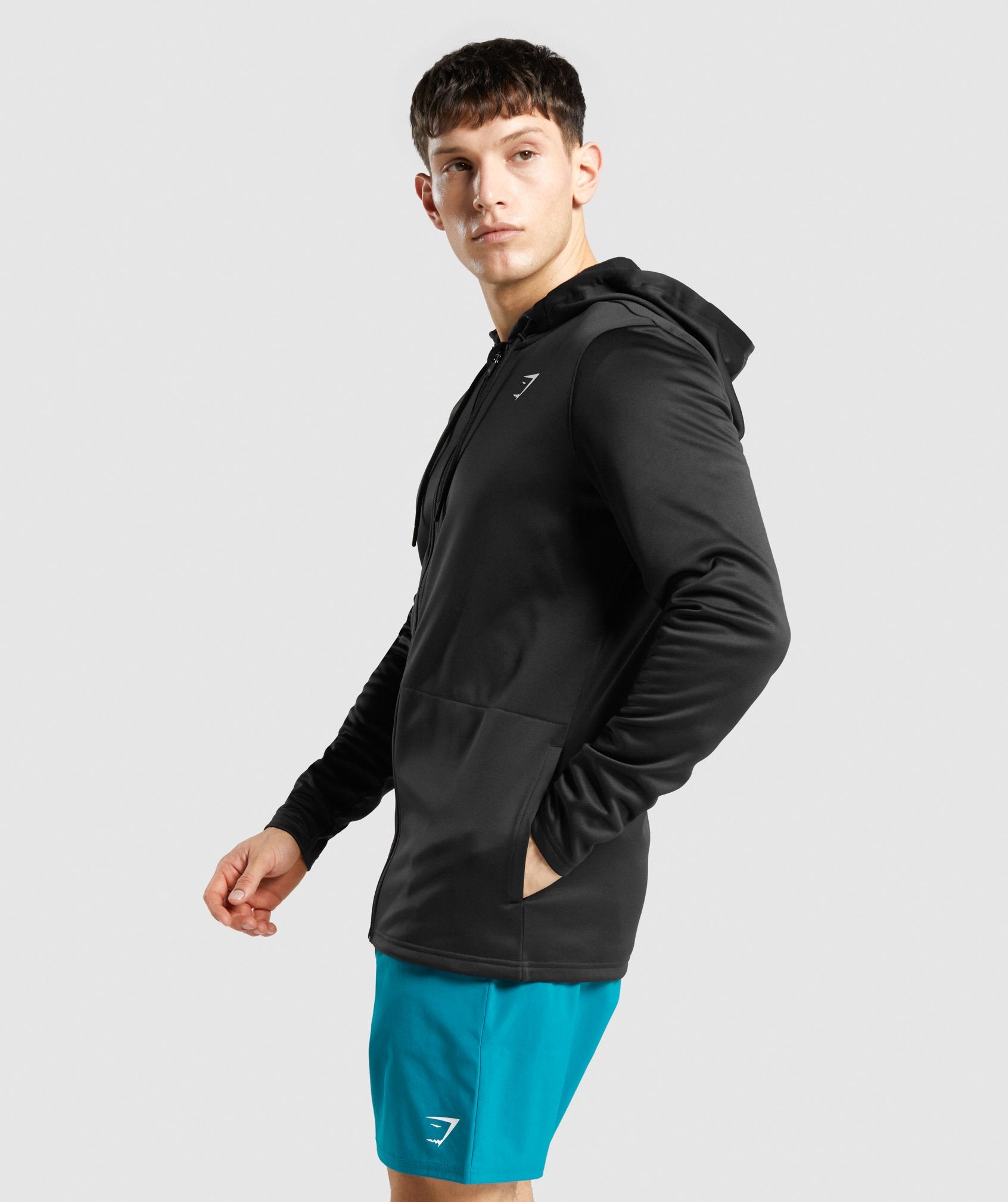 Arrival Zip Up Hoodie in Black