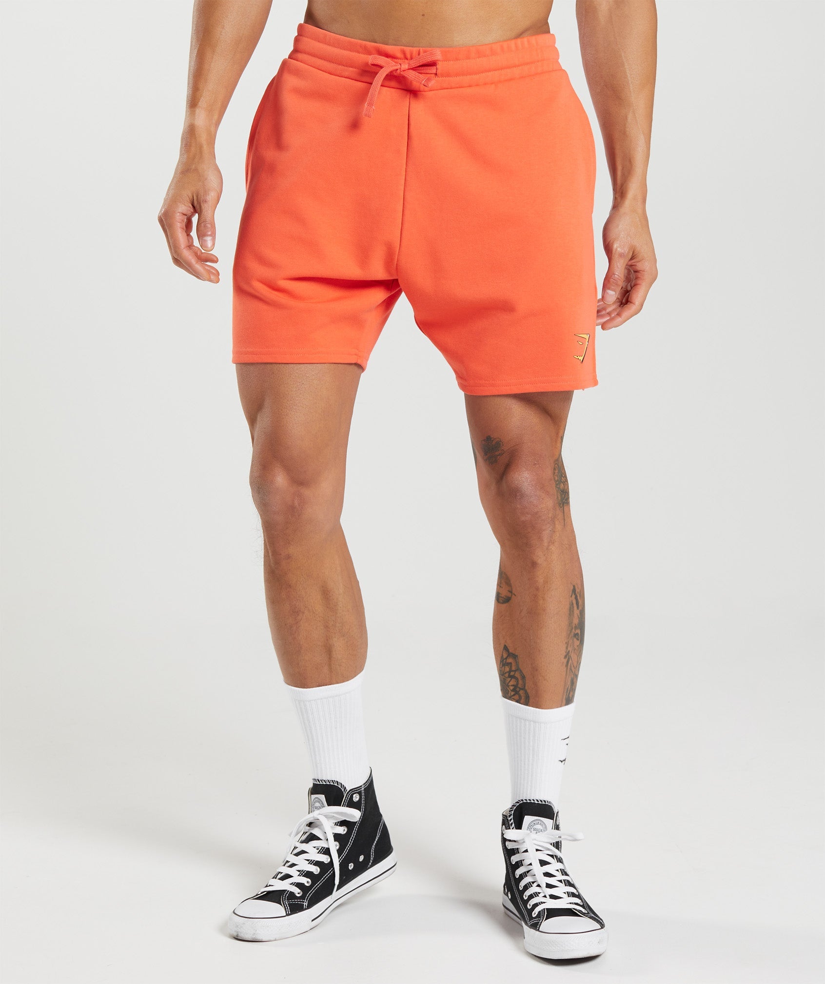 Bubble Print Shorts in Papaya Orange - view 1