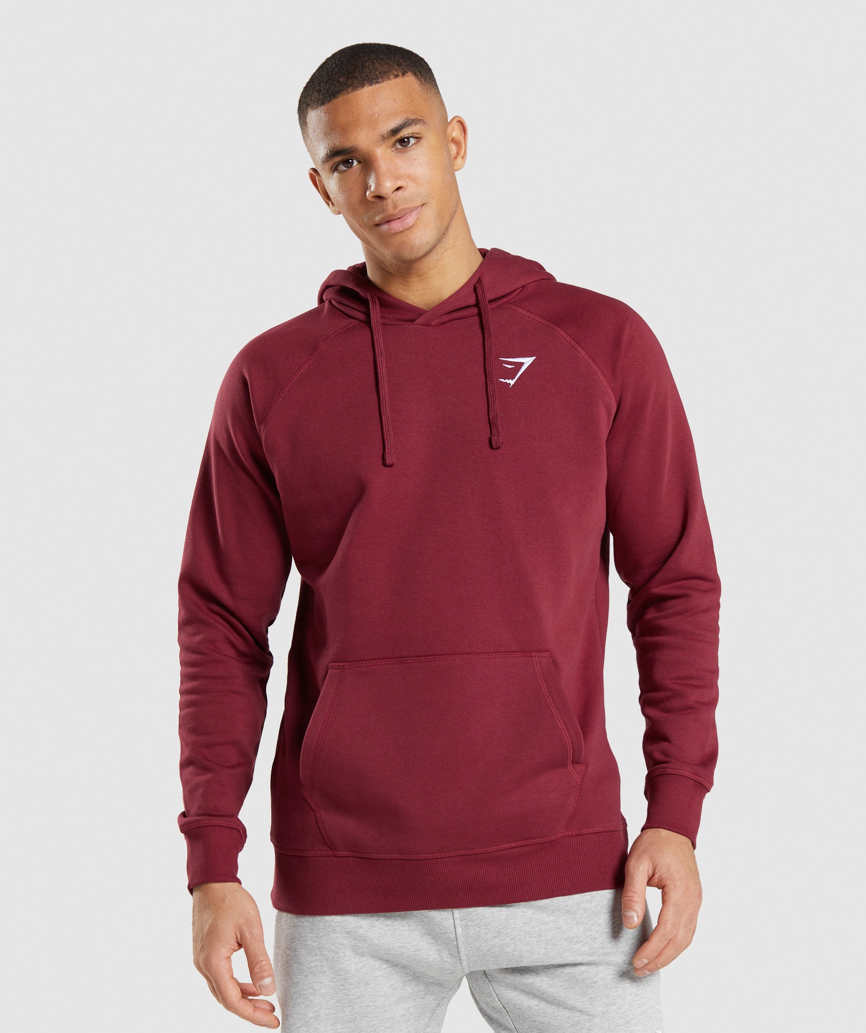 Crest Hoodie in Burgundy Red - view 1