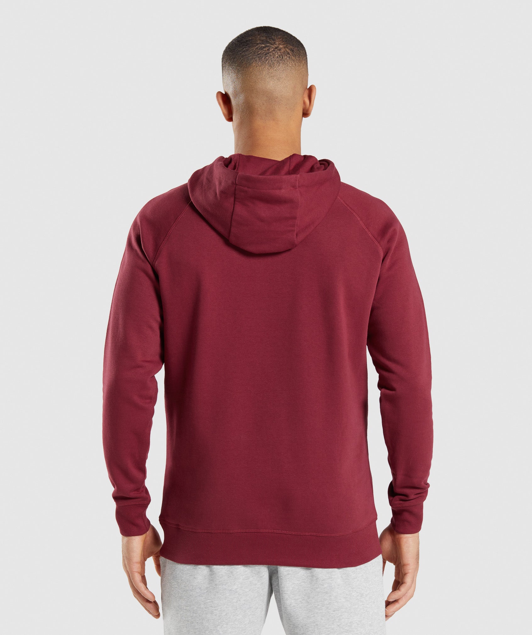 Crest Hoodie in Burgundy Red - view 3