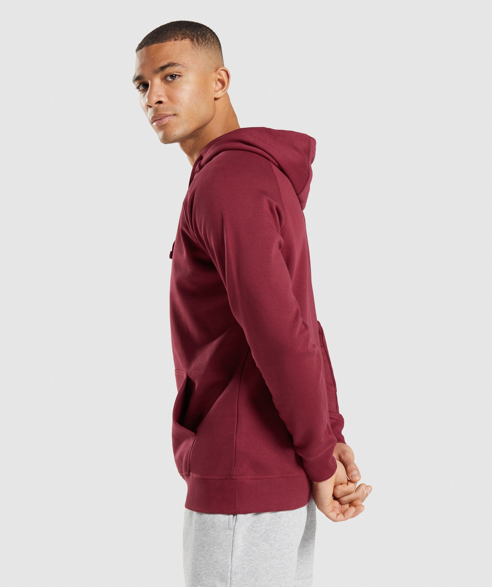 Crest Hoodie in Burgundy Red - view 4