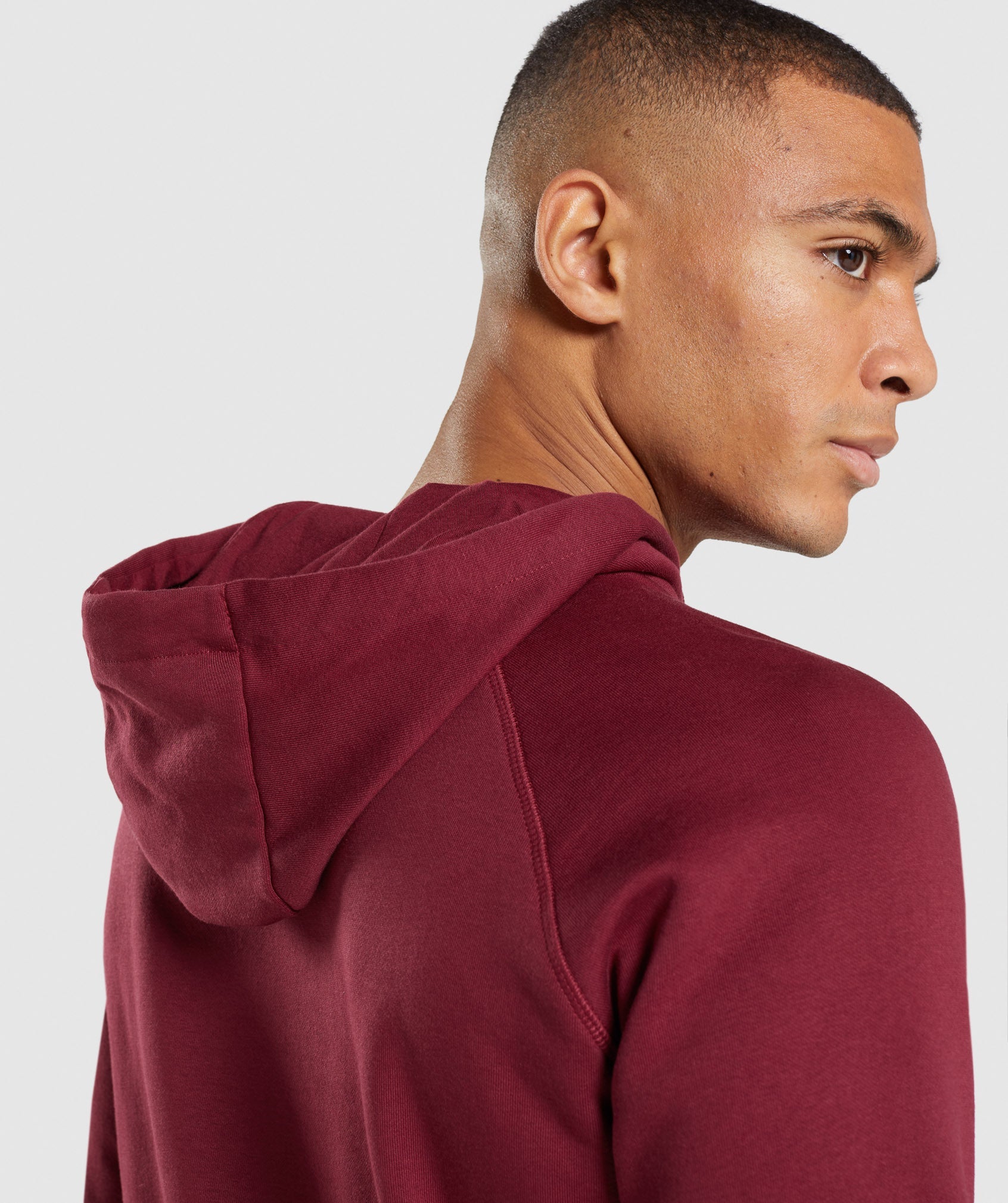 Crest Hoodie in Burgundy Red - view 6