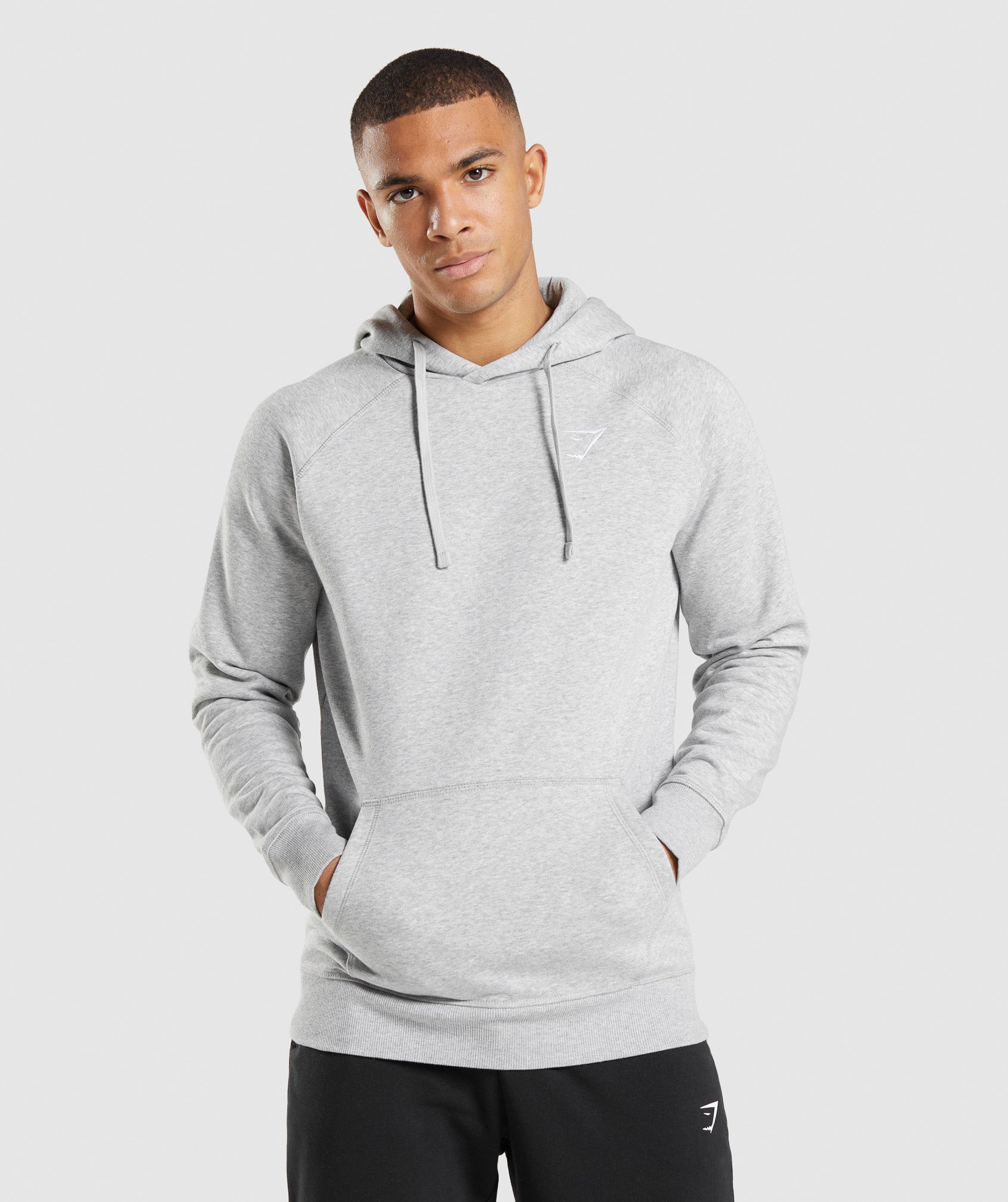 Gymshark Crest Hoodie - Light Grey Marl | Gymshark