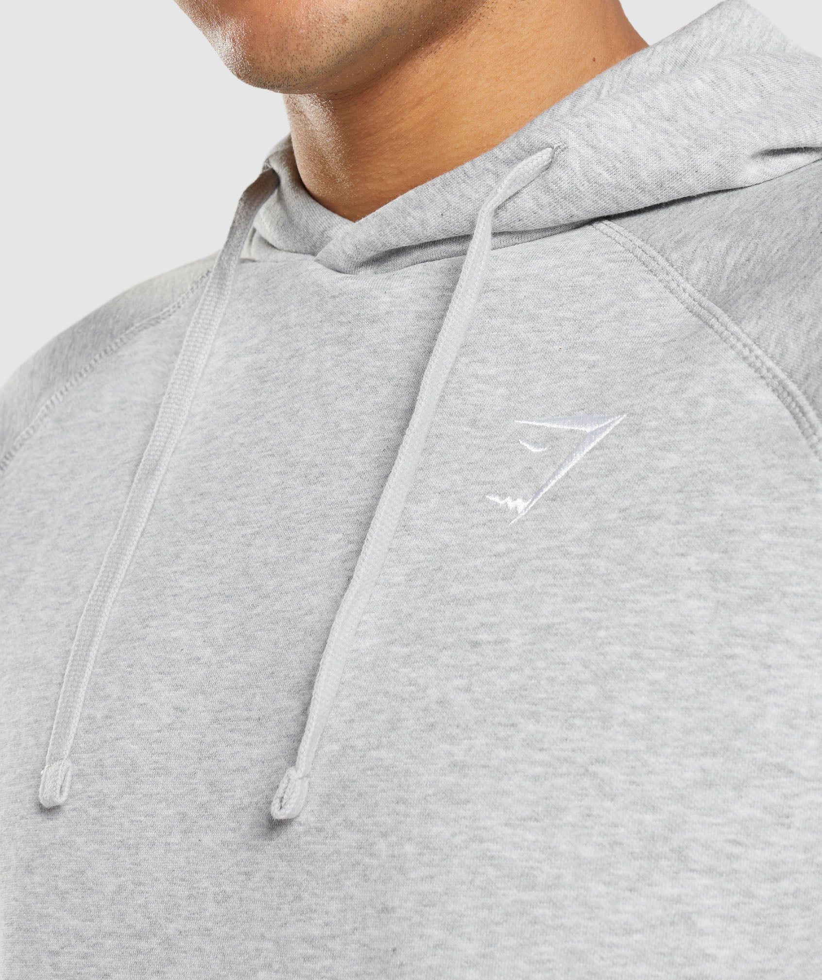 Crest Hoodie in Light Grey Marl - view 5