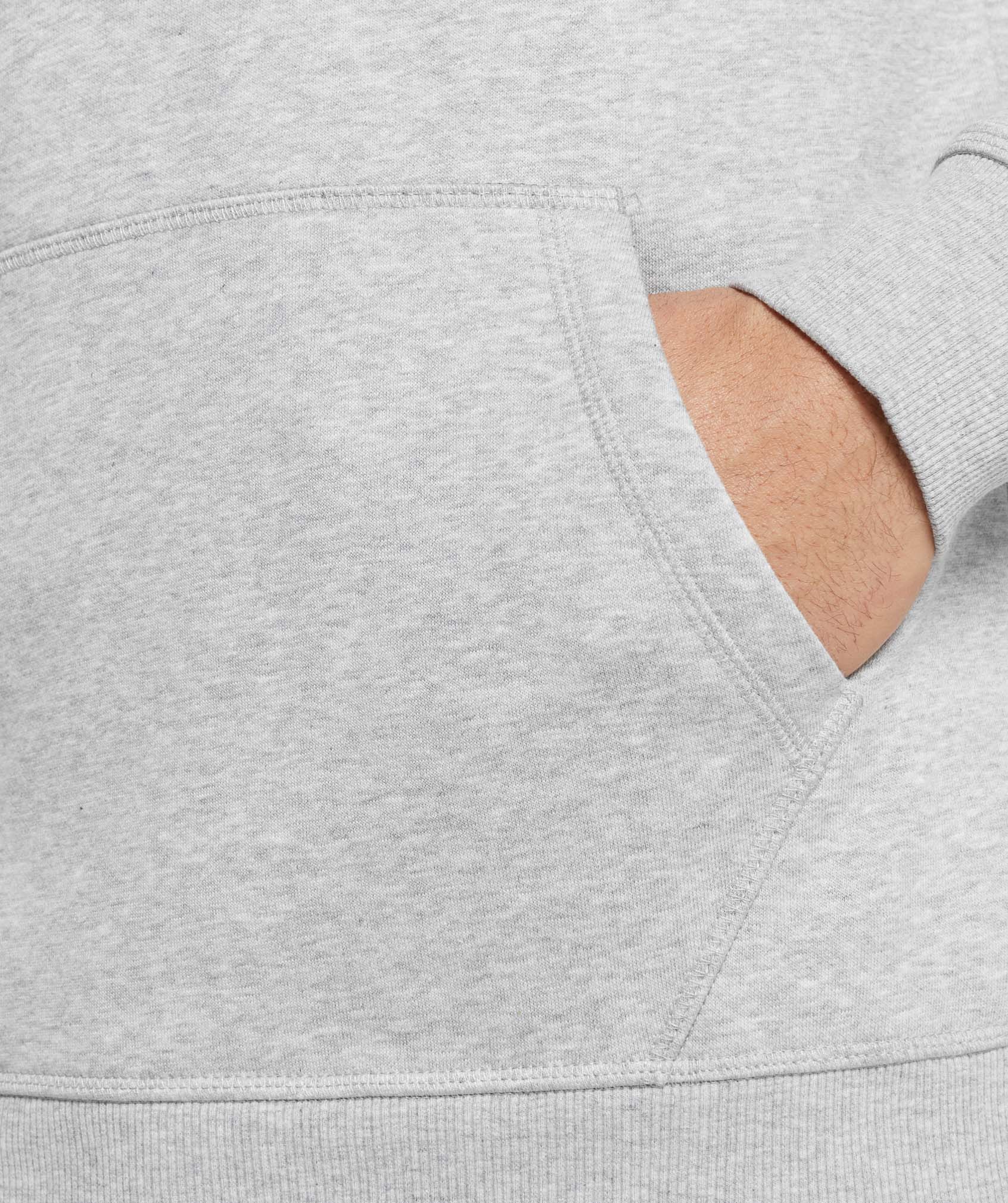 Crest Hoodie in Light Grey Marl - view 6