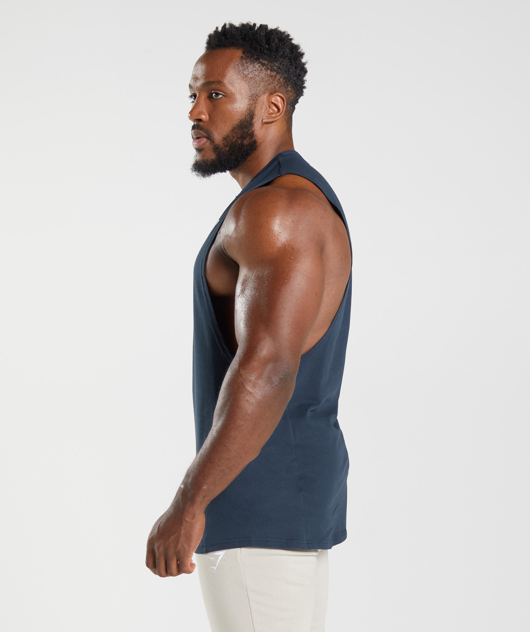 React Drop Arm Tank in Navy - view 3