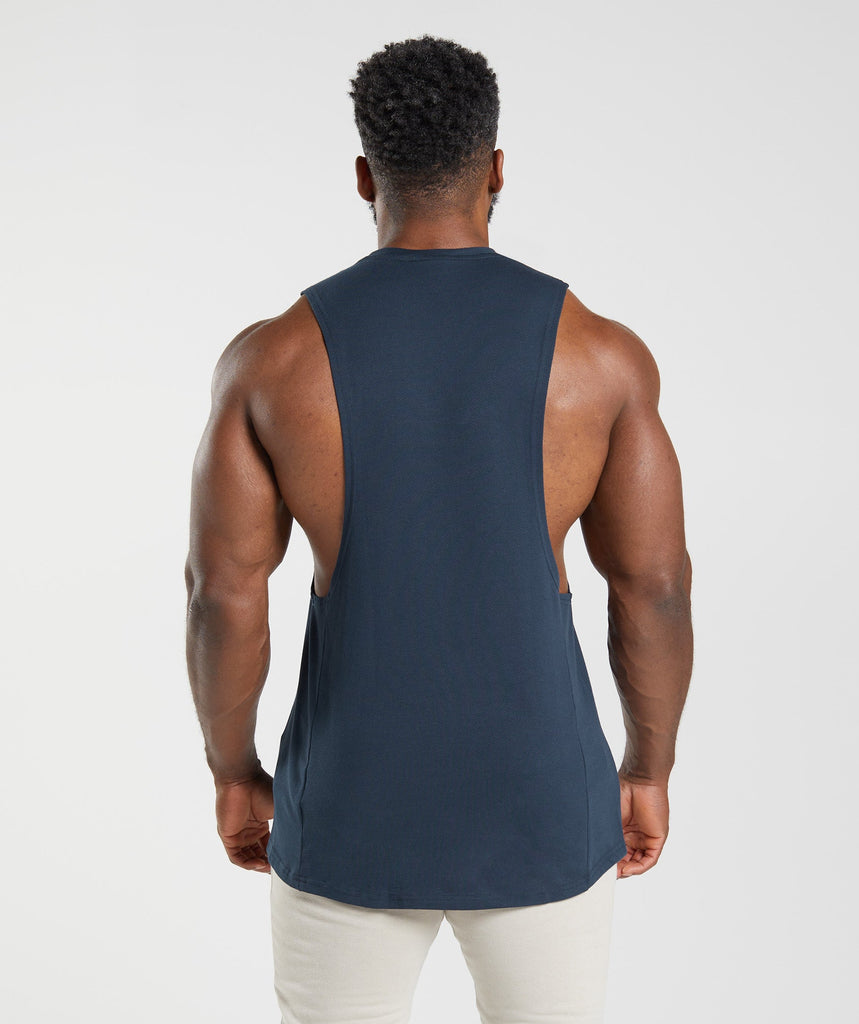 Gymshark React Drop Arm Tank - Navy | Gymshark