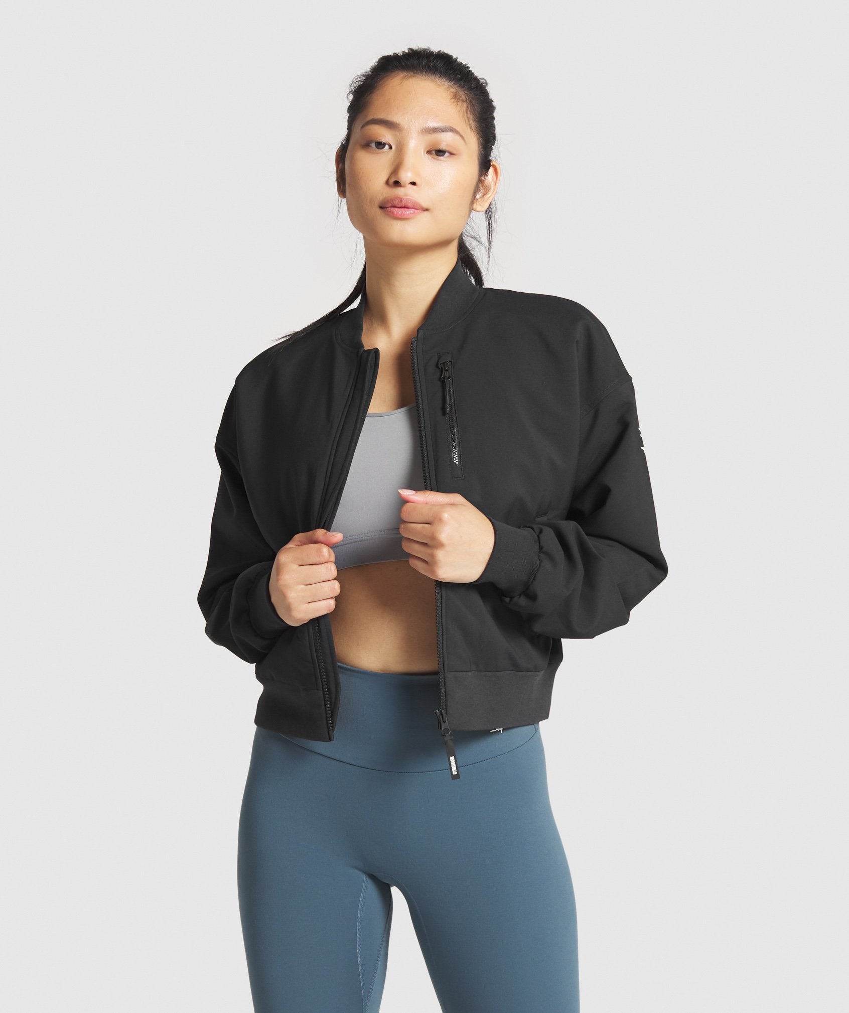 Essential Bomber Jacket in Black - view 1